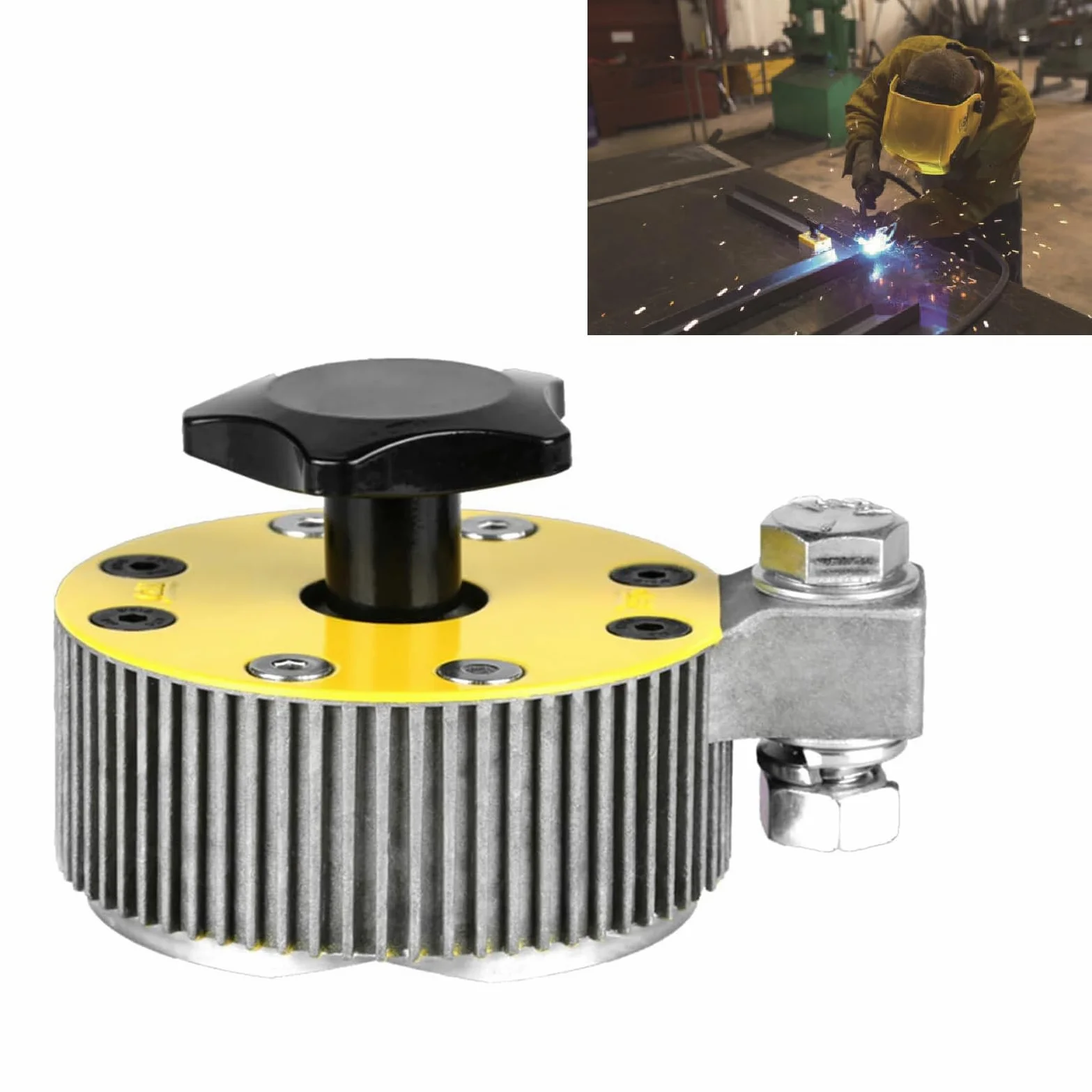 FTVOGUE Magnetyczny Zacisk Podstawy do Uziemienia Spawalniczego, Uchwyt Spawalniczy z Przełączanym Magnesem NdFeB 600 Amp 89 Kgf, łatwe w Czyszczeniu Złącze Uziemiające do Spawarki Obróbka Metali