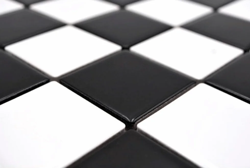 Mosaik-Netzwerk płytki ceramiczne biała szachownica czarna biała matowa do podłogi ściany łazienka WC prysznic kuchnia lustro kafelki Okładziny wanna Płyta mozaikowa Płyta mozaikowa