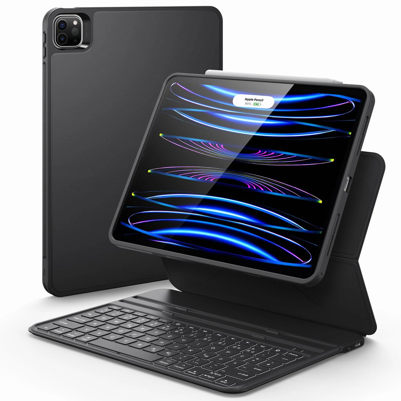ESR Ascend etui na klawiaturę Lite, iPad klawiatura etui kompatybilne z iPad Pro 11/Air 5/4, magnetyczne zdejmowane etui, regulowany tryb pionowy/poziomy, łatwe do przenoszenia, sprężyste przyciski