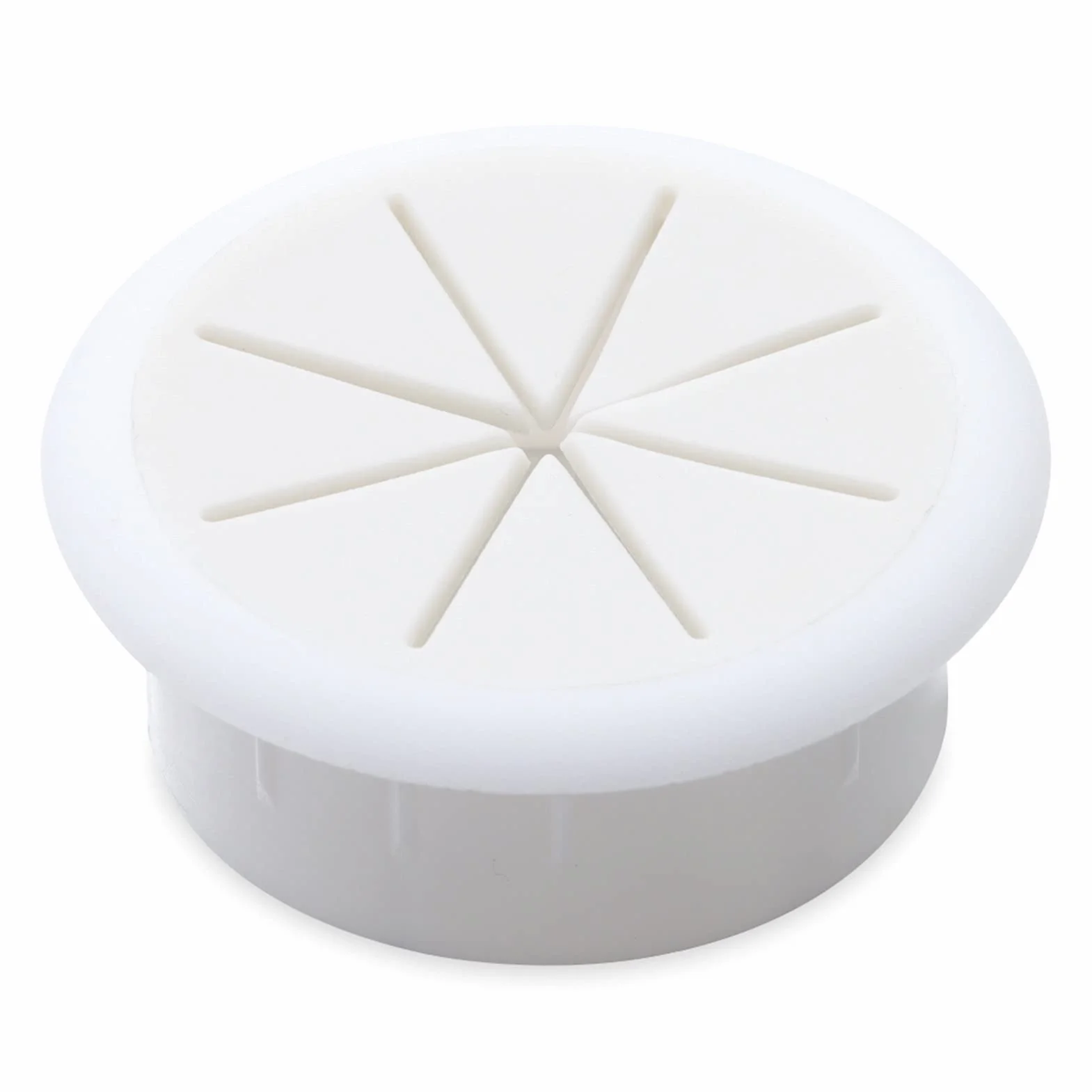 Przelotka na biurko, 50/60MM biurko organizator do przewodów pokrywa otworu na kabel przelotki kablowe mebli biurowych przechodzący przez osiem płatków gwintowanie skrzynki(White,50mm)