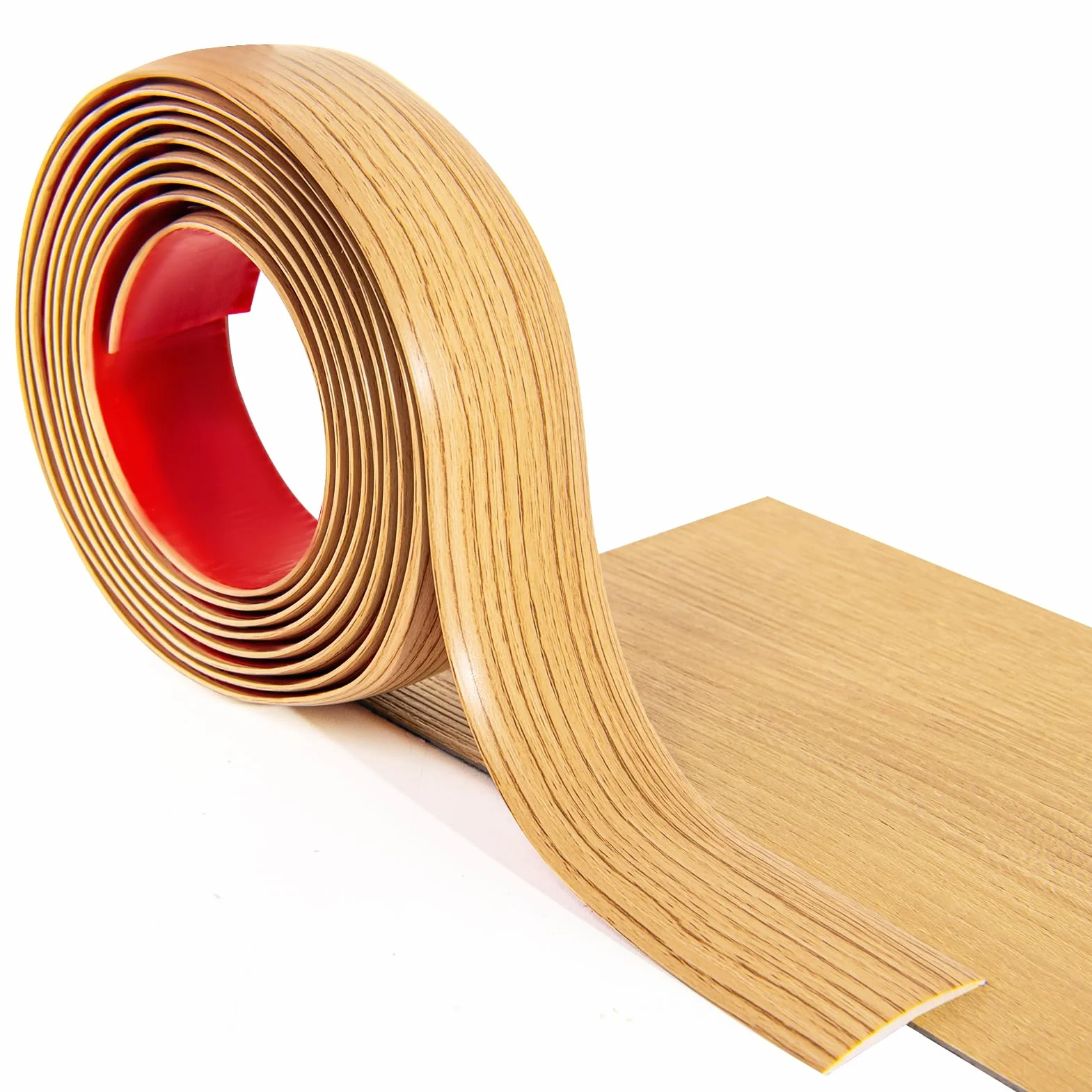 Art3d Samoprzylepna winylowa listwa przejściowa do podłogi, laminowana listwa podłogowa, płaska, do łączenia szczelin podłogowych, przejścia progowego, płytek podłogowych, 1,2 m, 3 cm, żółta osika