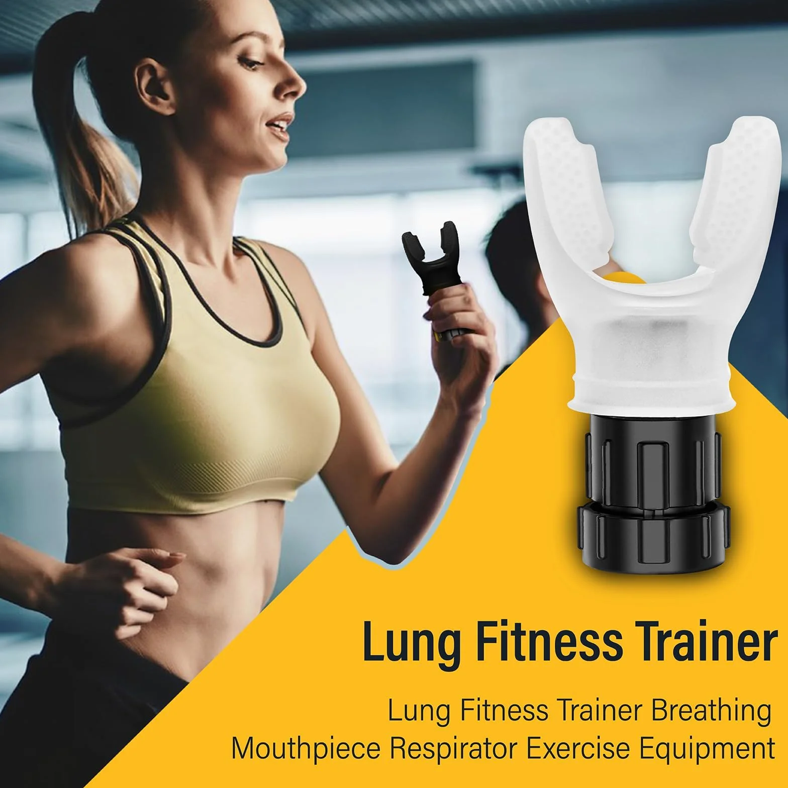 Oxyfit trener płuc | trener oddechowy z regulowanymi opornikami do treningu płuc i niedotlenienia | trening mięśni oddechowych | regulowany opór (czarny)
