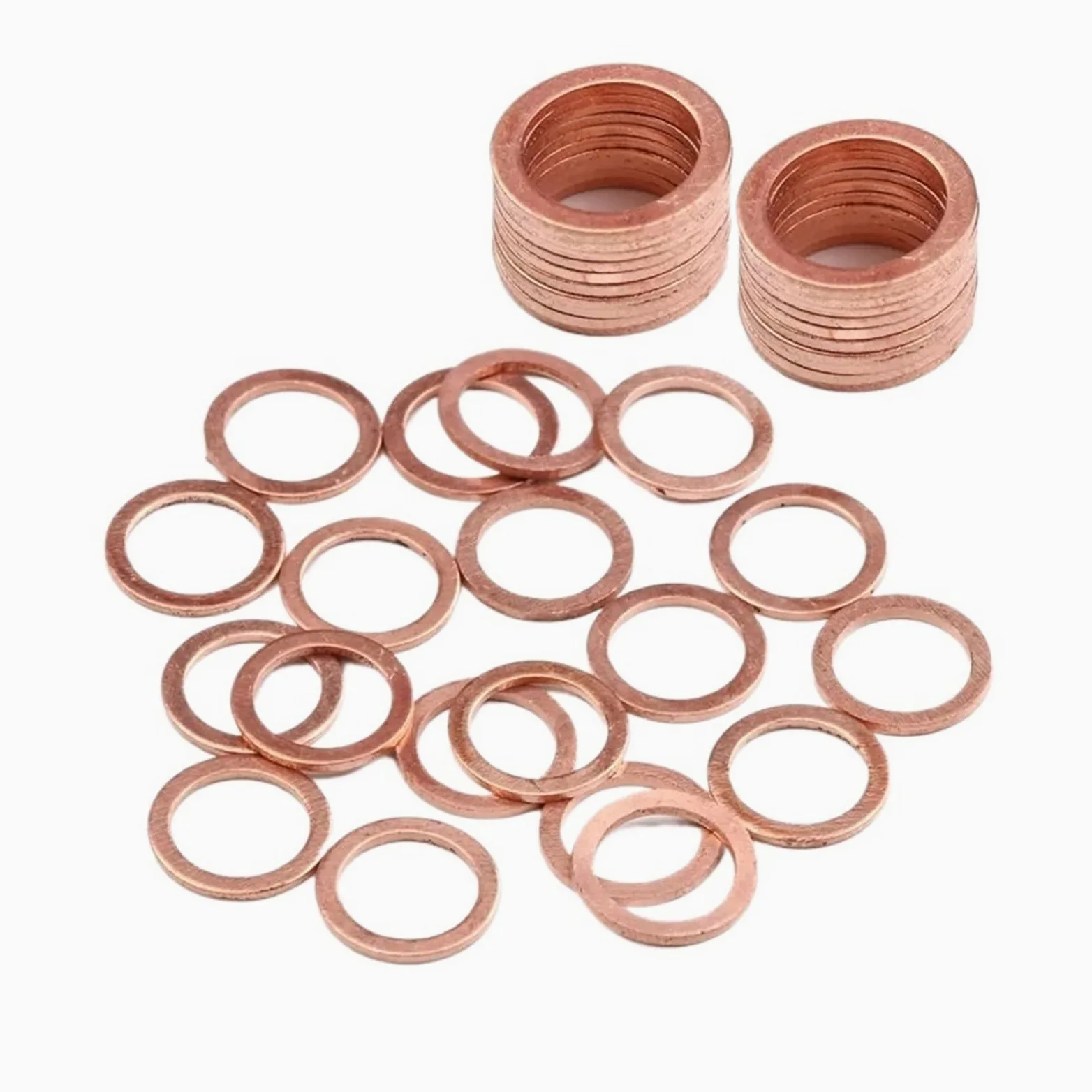 Podkładki, 50 szt. podkładek miedzianych z płaskim pierścieniem uszczelniającym, dystansowych, elementów złącznych(M8X14X1mm)