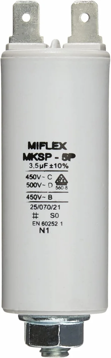 Kondensator silnikowy 3,5µF 450 V 25 x 58 mm wtyczka N1