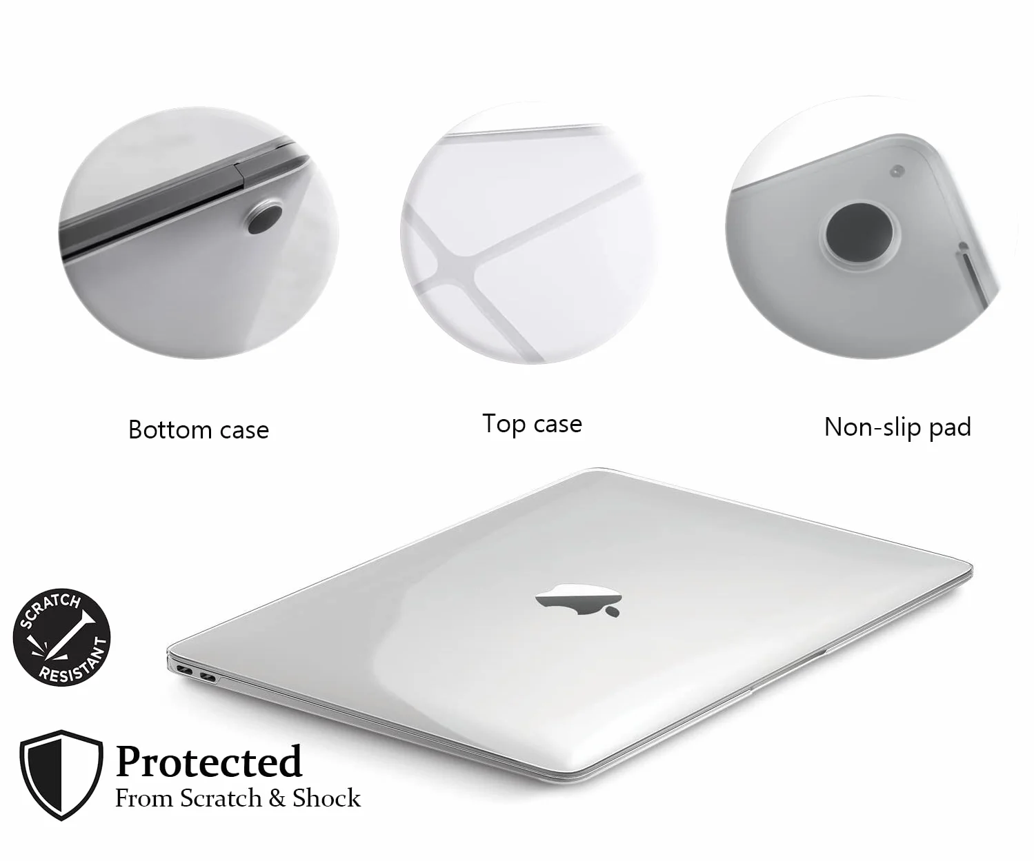 RKINC Etui kompatybilne z Macbook Air 13 cali M1 A2337 A2179 A1932 (2018-2020), twardy plastikowy pokrowiec ochronny do Air 13 (przezroczysty)