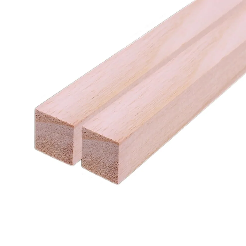 2 szt. Kołki kwadratowe z drewna Balsa 25 cm do majsterkowania | Niedokończone drewniane listwy do modeli rzeźb meblowych(5mmx5mm)