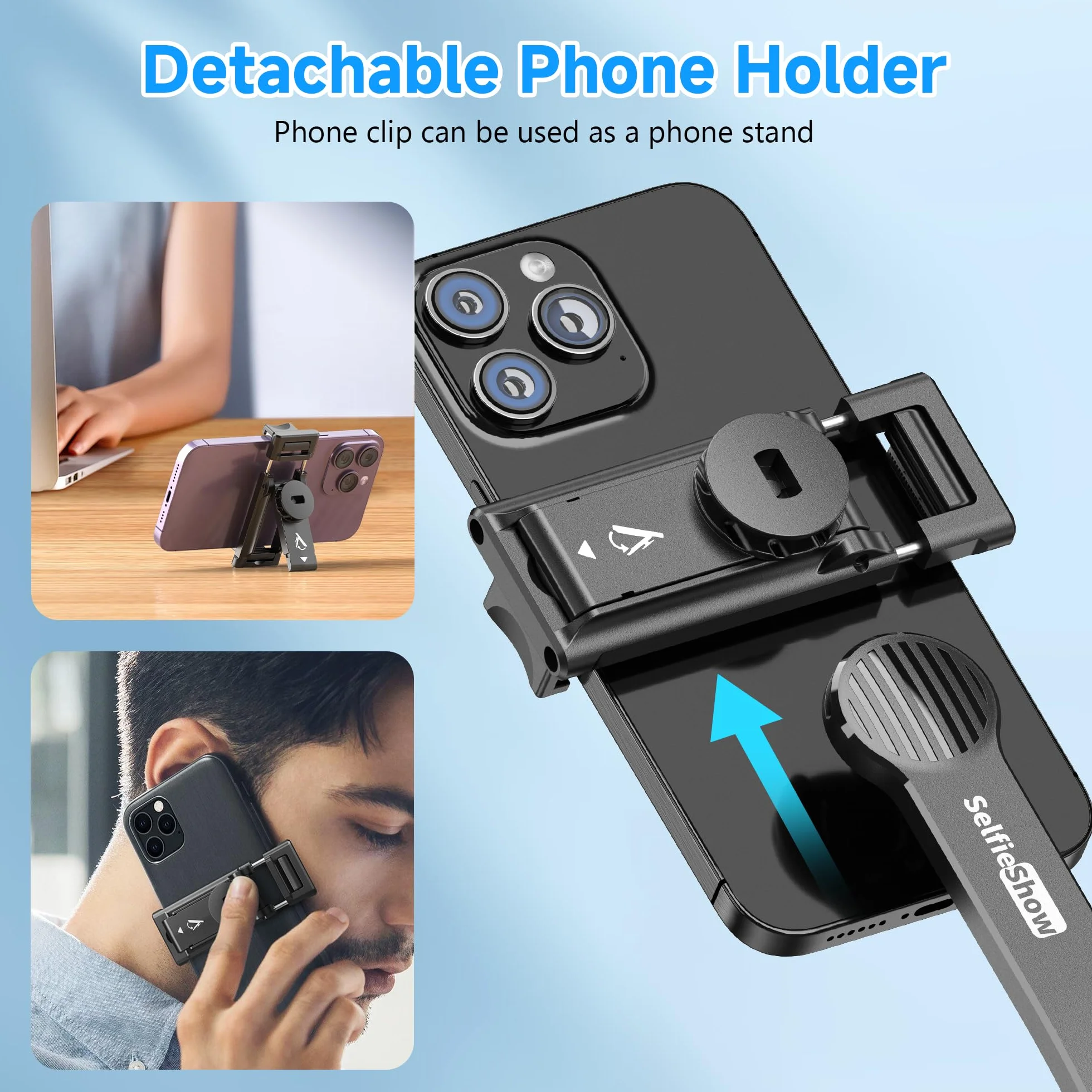 Statyw Selfie Stick rozszerzalny 101cm z bezprzewodowym pilotem do iPhone 17/16/15 Samsung Huawei