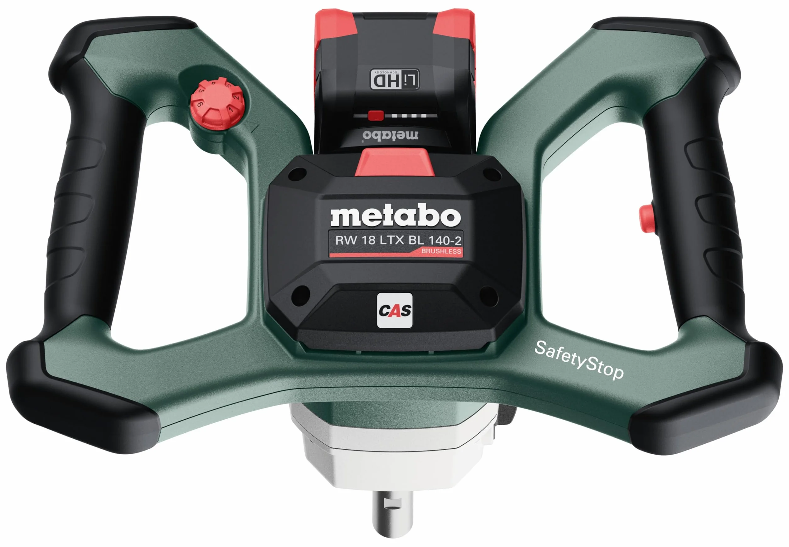 metabo Mieszadło akumulatorowe RW 18 LTX BL 140-2 - 18 V, silnik bezszczotkowy, 2-biegowa przekładnia, pojemność 50 l, SafetyStop, szybkie zatrzymanie, ergonomiczne uchwyty, VTC-Elektronika