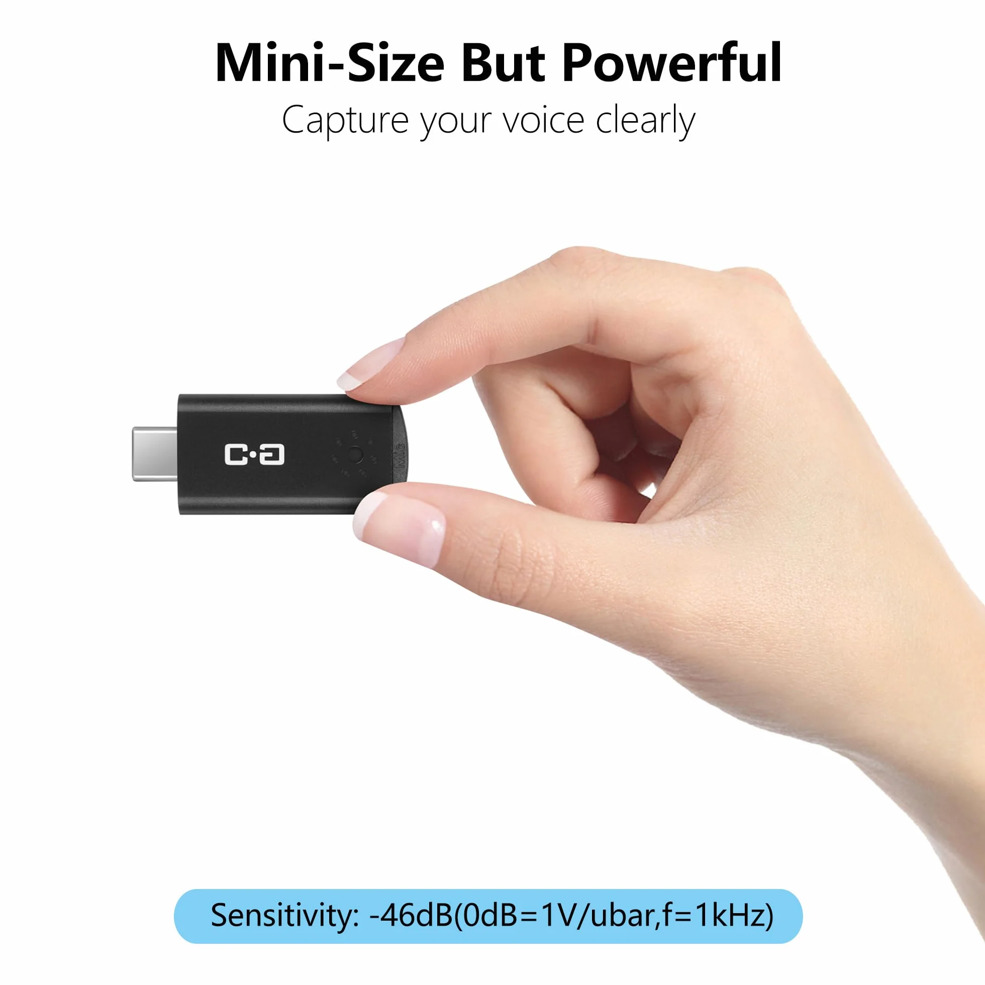 DUNGZDUZ Mikrofon USB C Mini do Mac mini M4/M4 Pro i MacBooka, mikrofon pojemnościowy typu plug-and-play, kompaktowy i przenośny, czysty dźwięk do pracy i nauki