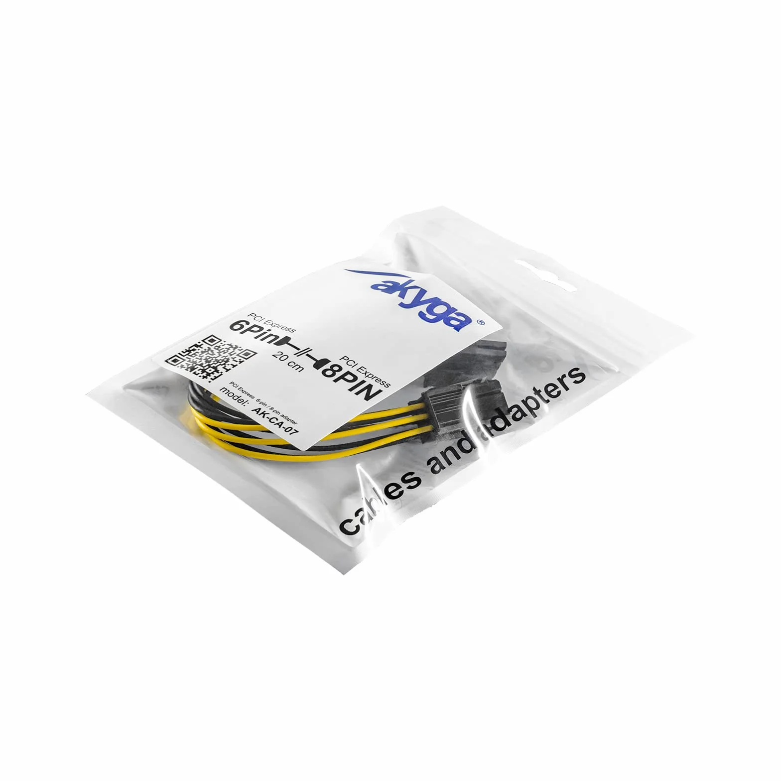 Kabel PCI-E 6 pin / 8 pin Akyga AK-CA-07 20cm zasilanie kart graficznych
