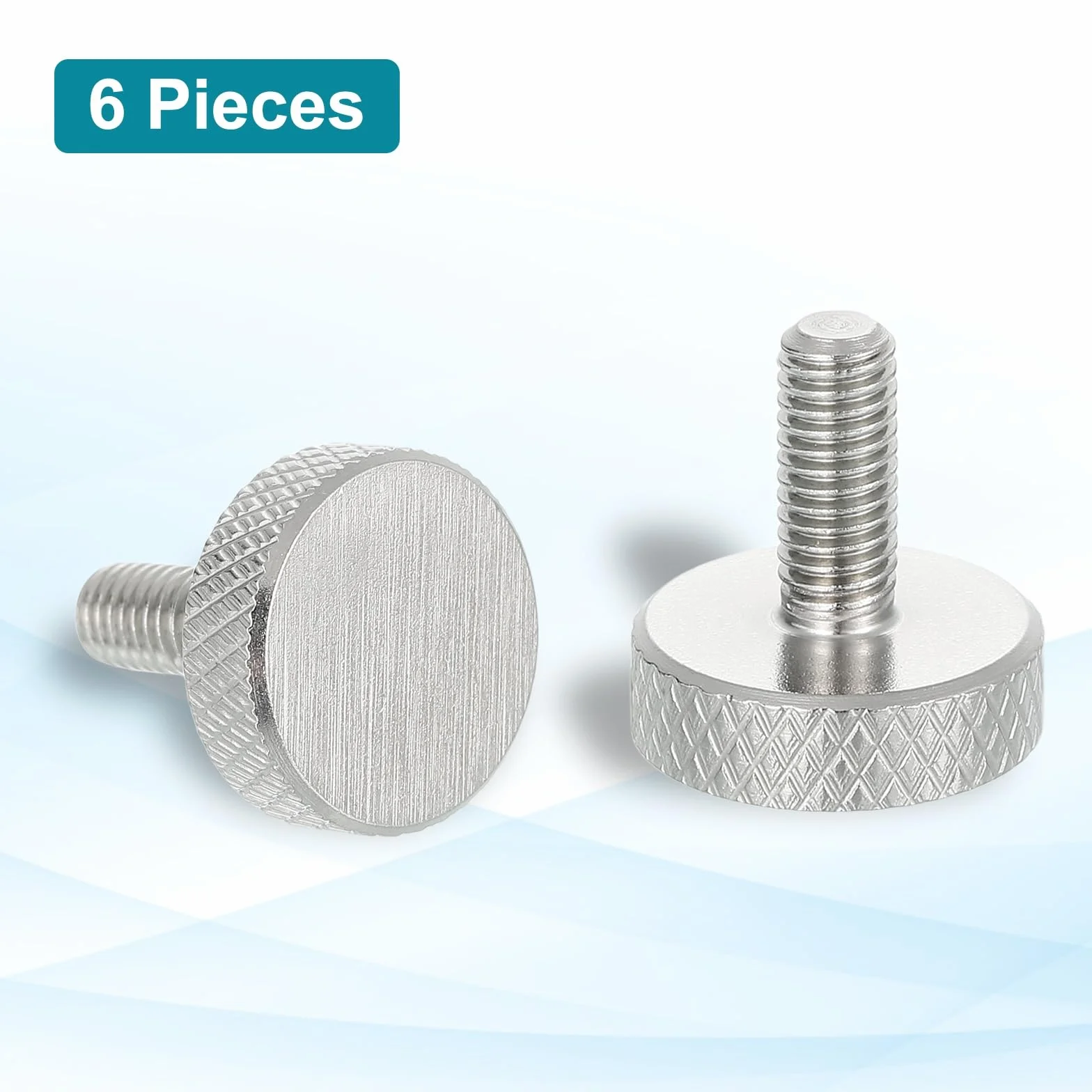 QUARKZMAN Śruby z łbem rybnym M5x10mm, 304 stal nierdzewna płaskie śruby ręczne z główką diamentową metryczne do ręcznego dokręcania, średnica 16 mm 6 szt