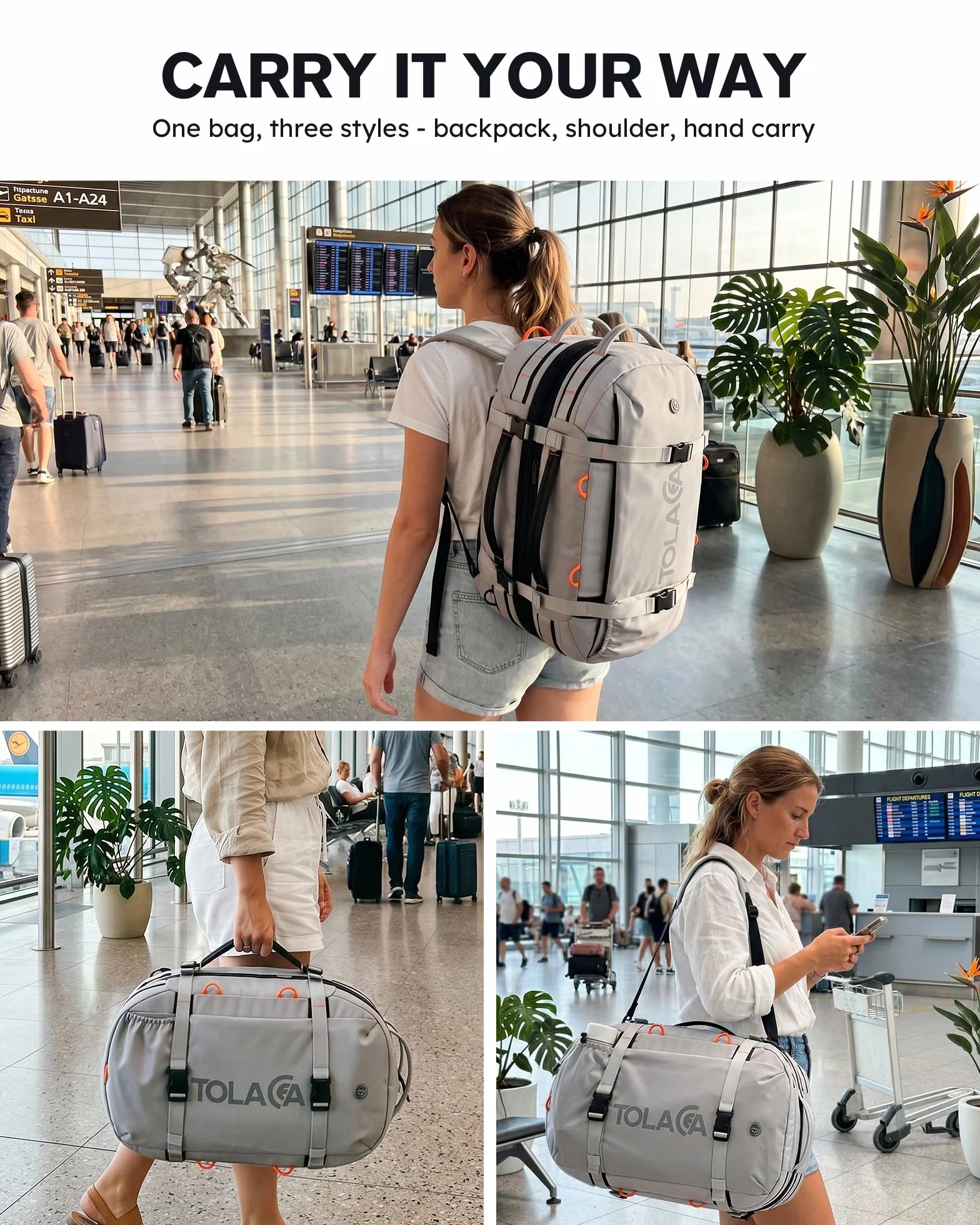 Tolaccea Rozszerzalny plecak na laptopa z certyfikatem TSA dla mężczyzn i kobiet
