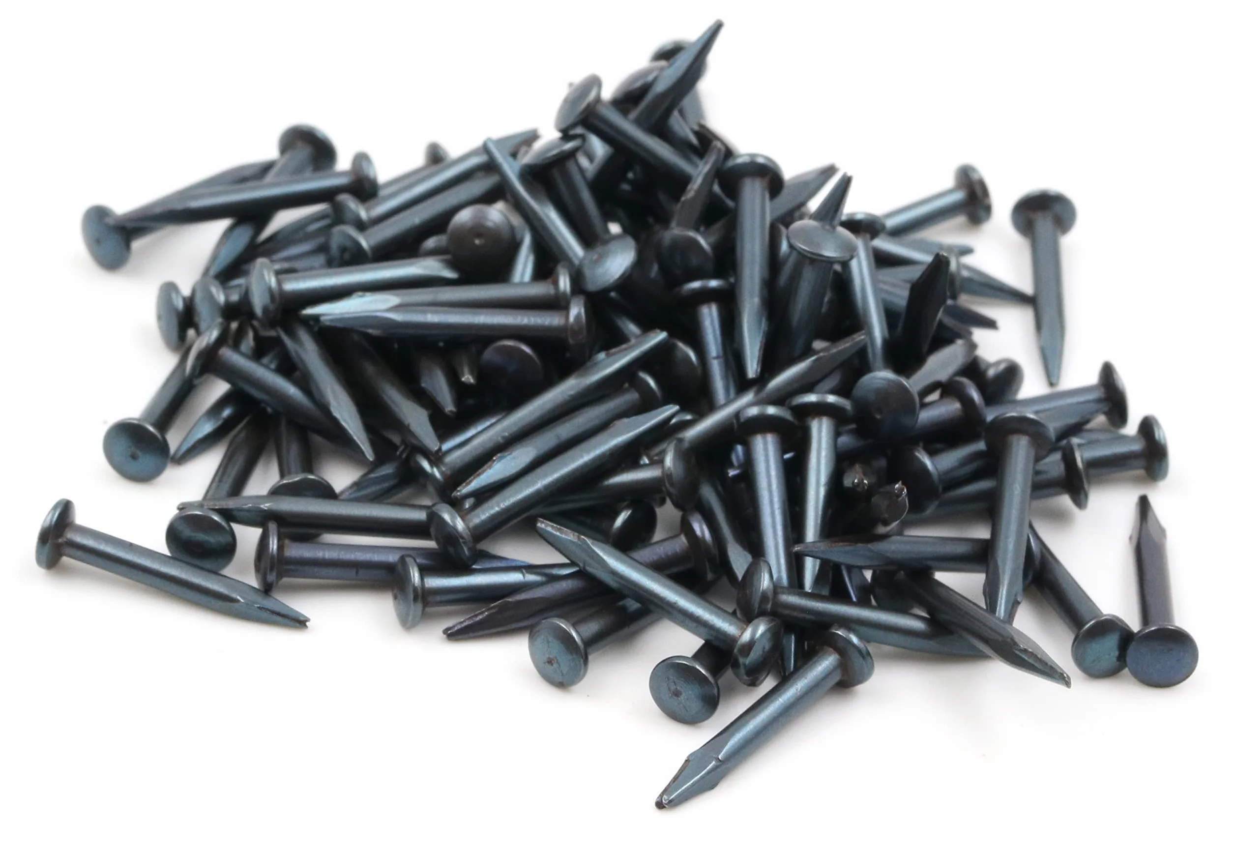 Design61 100 x stalowe gwoździe stalowe kołki do listew przypodłogowych gwoździe 2,0 x 16 mm główka soczewkowa niebieska