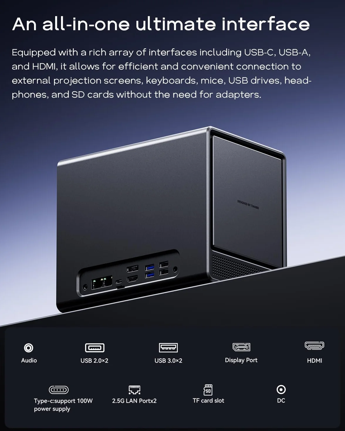 AOOSTAR Ryzen 7 5825U 4 Bay NAS mini PC, 2 gniazda M.2 NVMe, 2,5/3,5" SATAx4