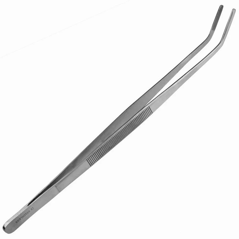 May - Zestaw - 10 x pęseta techniczna wygięta - 30 cm - modelarstwo pęseta - pęseta dla elektryków - pęseta przemysłowa - stal szlachetna