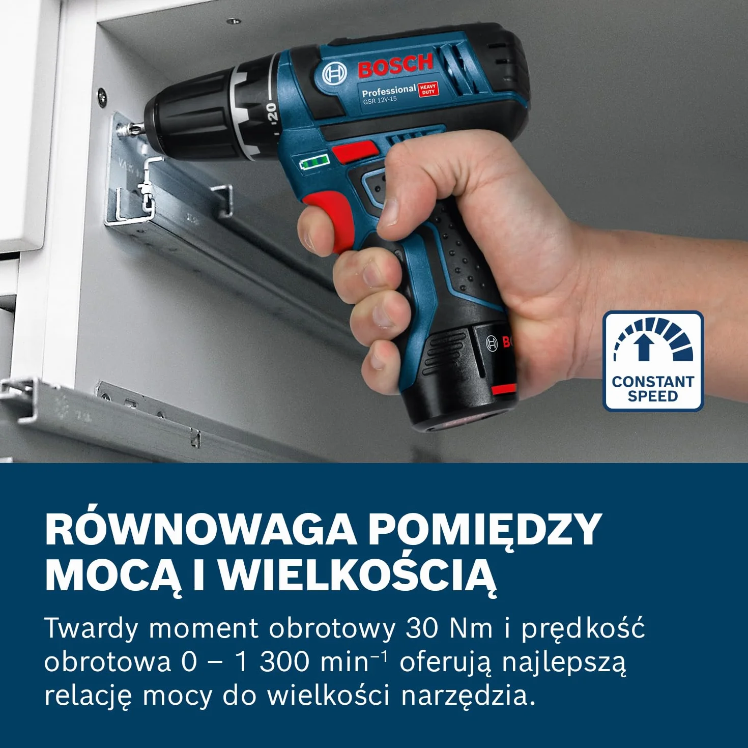 System profesjonalny 12 V firmy Bosch: wiertarko-wkrętarka akumulatorowa GSR 12V-15 (bez akumulatorów i ładowarki, opakowanie kartonowe)