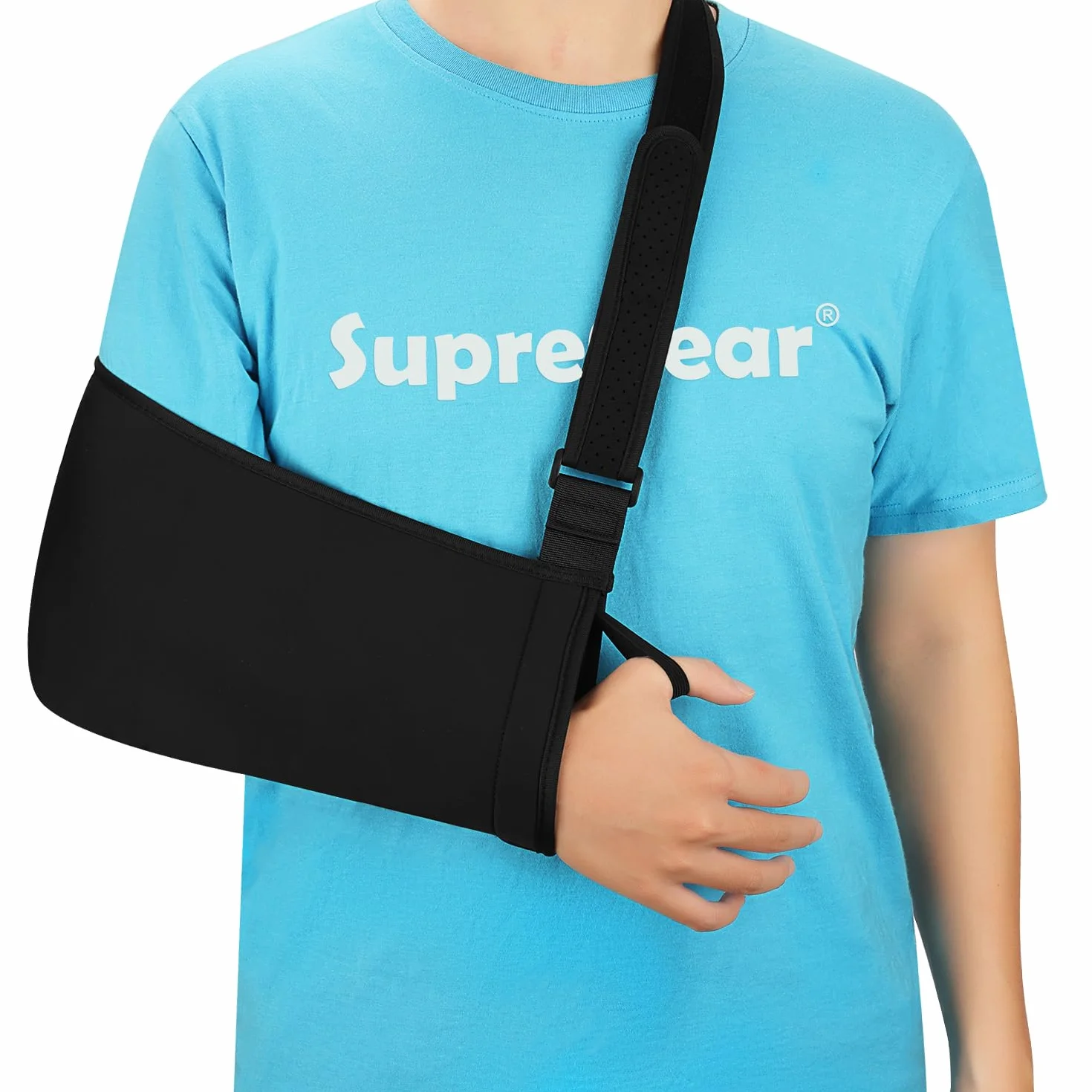 supregear Pętla na ramię, immobilizer, regulowany, lekki mankiet rotatora, wsparcie dla urazów ramion, złamanych kości, ramion, łokcia, dla lewej/prawej ręki, dla kobiet i mężczyzn