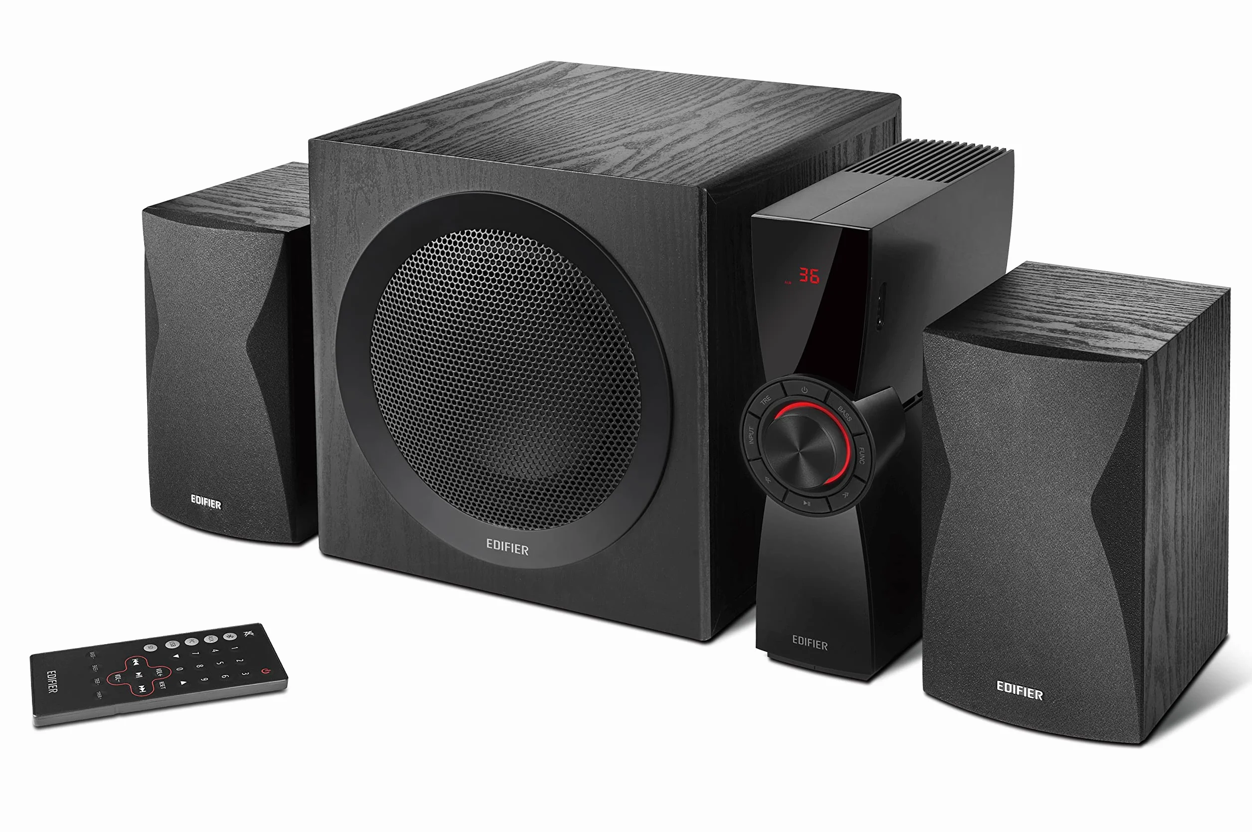 Edifier CX7 aktywny system kina domowego 2.1 Bluetooth 5.0 subwoofer 21 cm 8 cali pilot na podczerwień czarny