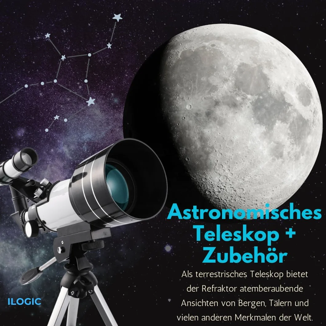 iLogic Teleskop astronomiczny F30070M 18-180x Barlow X3 refraktor