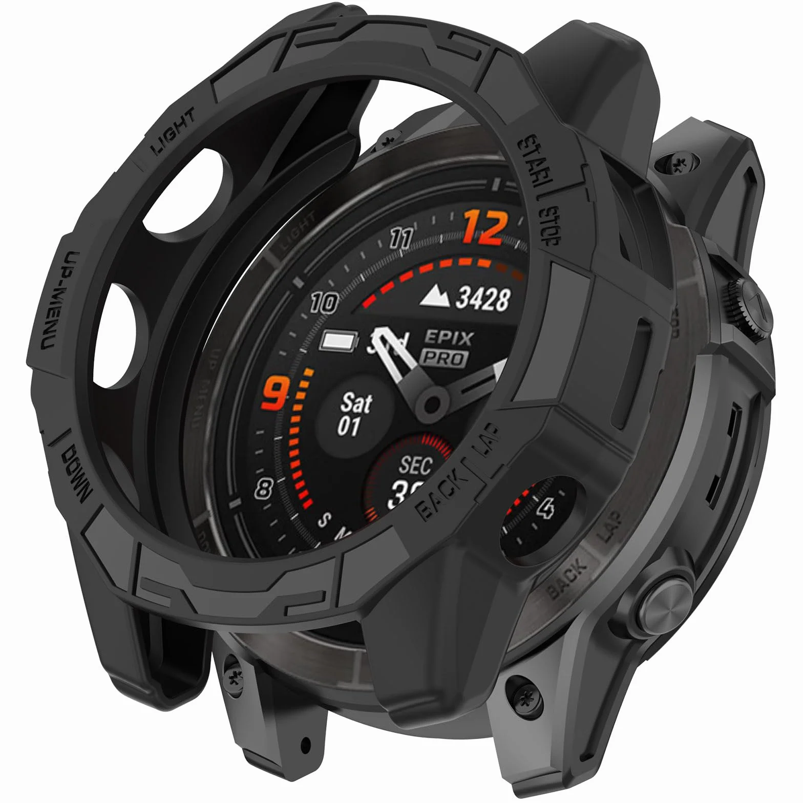 Etui do Garmin Epix Pro Gen 2 51 mm/Fenix 7X Pro - Etui ochronne z TPU, osłona ramy (czarne)