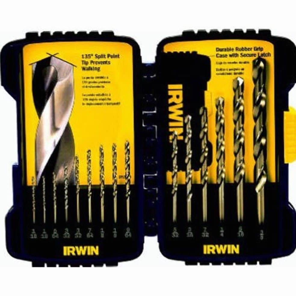 Irwin Industrial Tools zestaw wierteł spiralnych z prostym trzpieniem, długość, 316015, kobalt, 15 szt