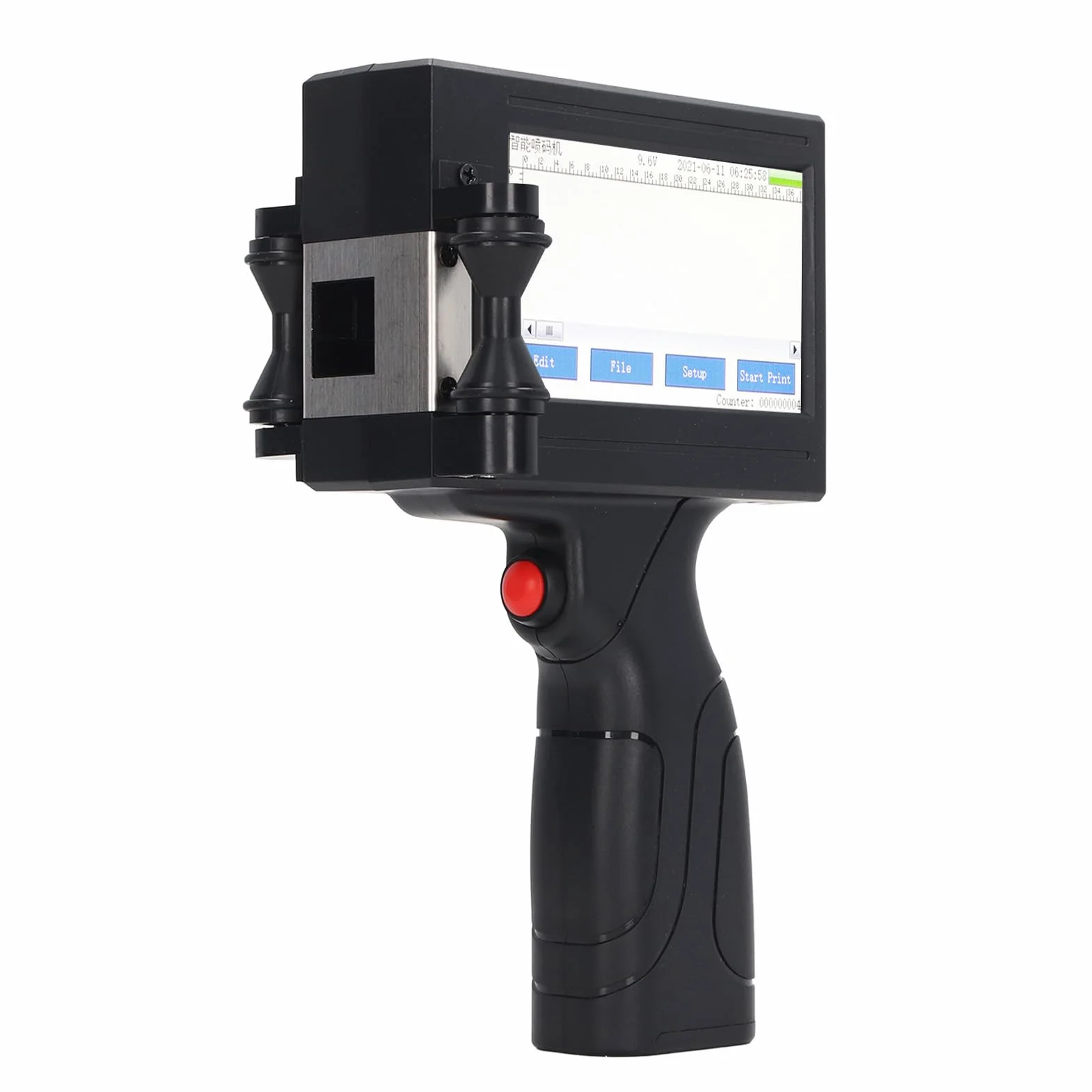 Ręczna Drukarka Atramentowa, Ręczny Pistolet do Drukarek Atramentowych SC18 12,7 Mm z Ekranem Dotykowym LED o Przekątnej 4,3 Cala, Przenośna Maszyna do Kodowania Atramentowego