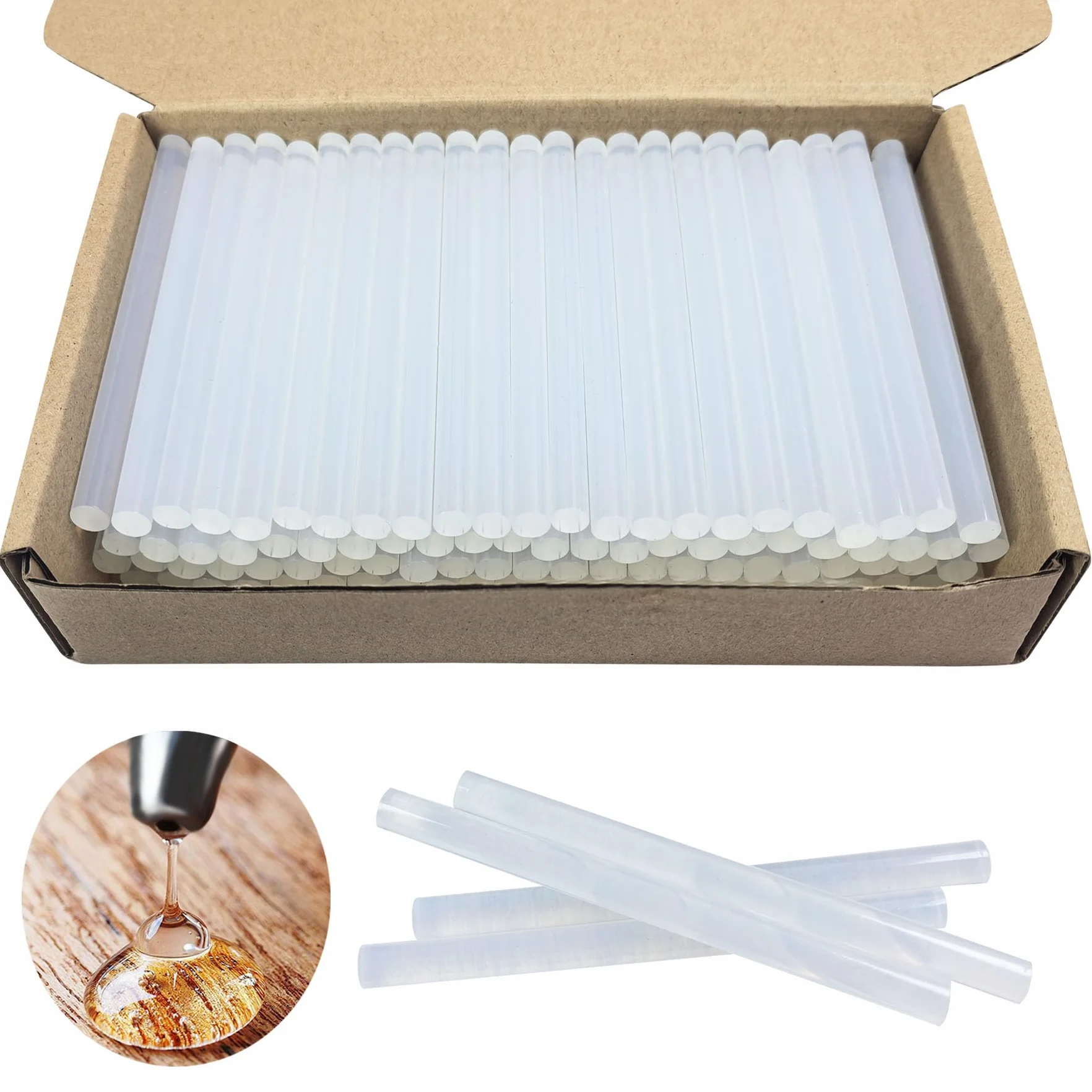 100 sztuk przezroczystych wkładów do pistoletu na gorący klej, 7 x 100 mm, do pistoletu 7 mm