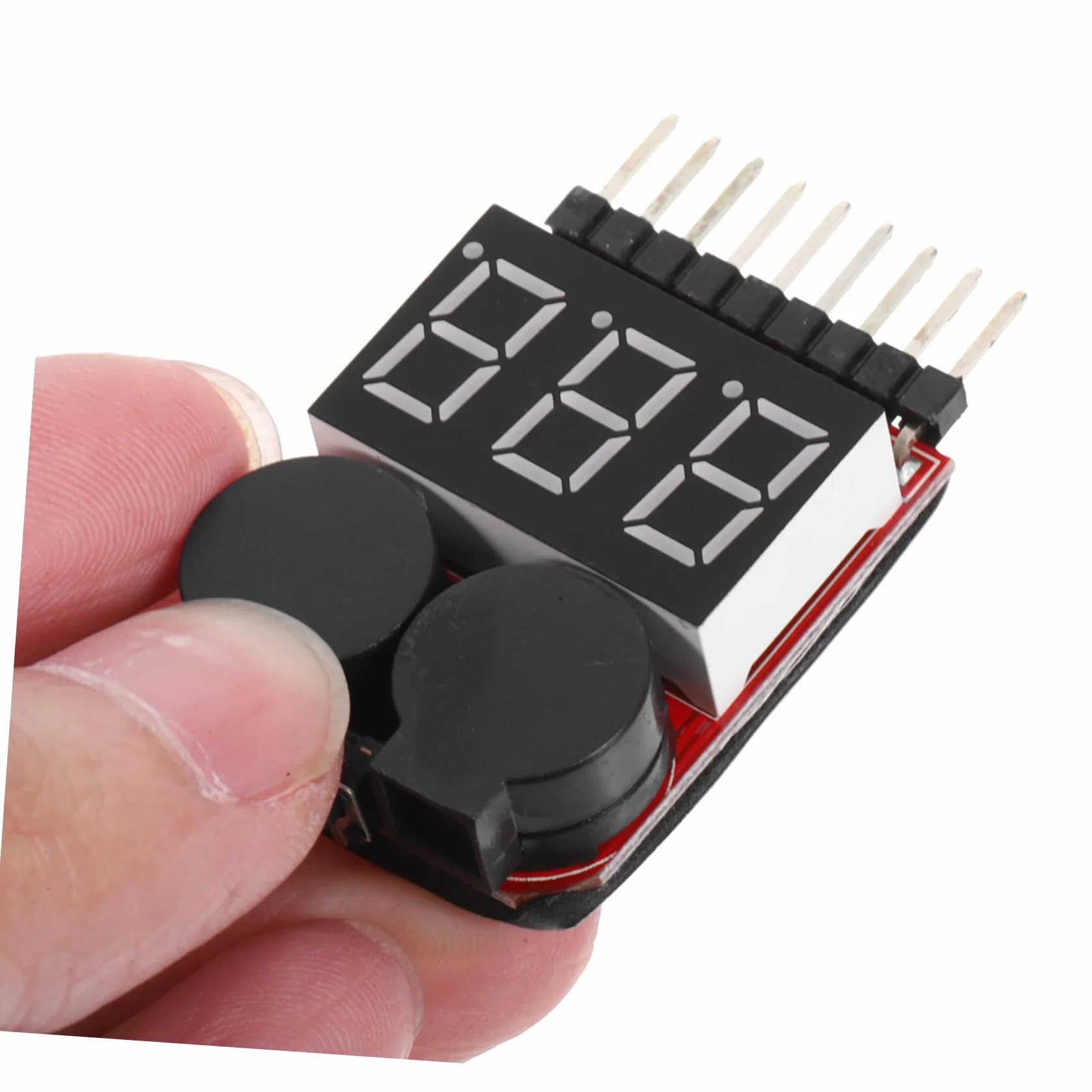 Lipo Tester Niskiego Napięcia z Alarmem Led Monitor Napięcia Akumulatorów Kompaktowy Tester Łatwy Użyciu Zapis Ustawień Ochrona Przed Przeładowaniem i Zbyt Niskim Napięciem