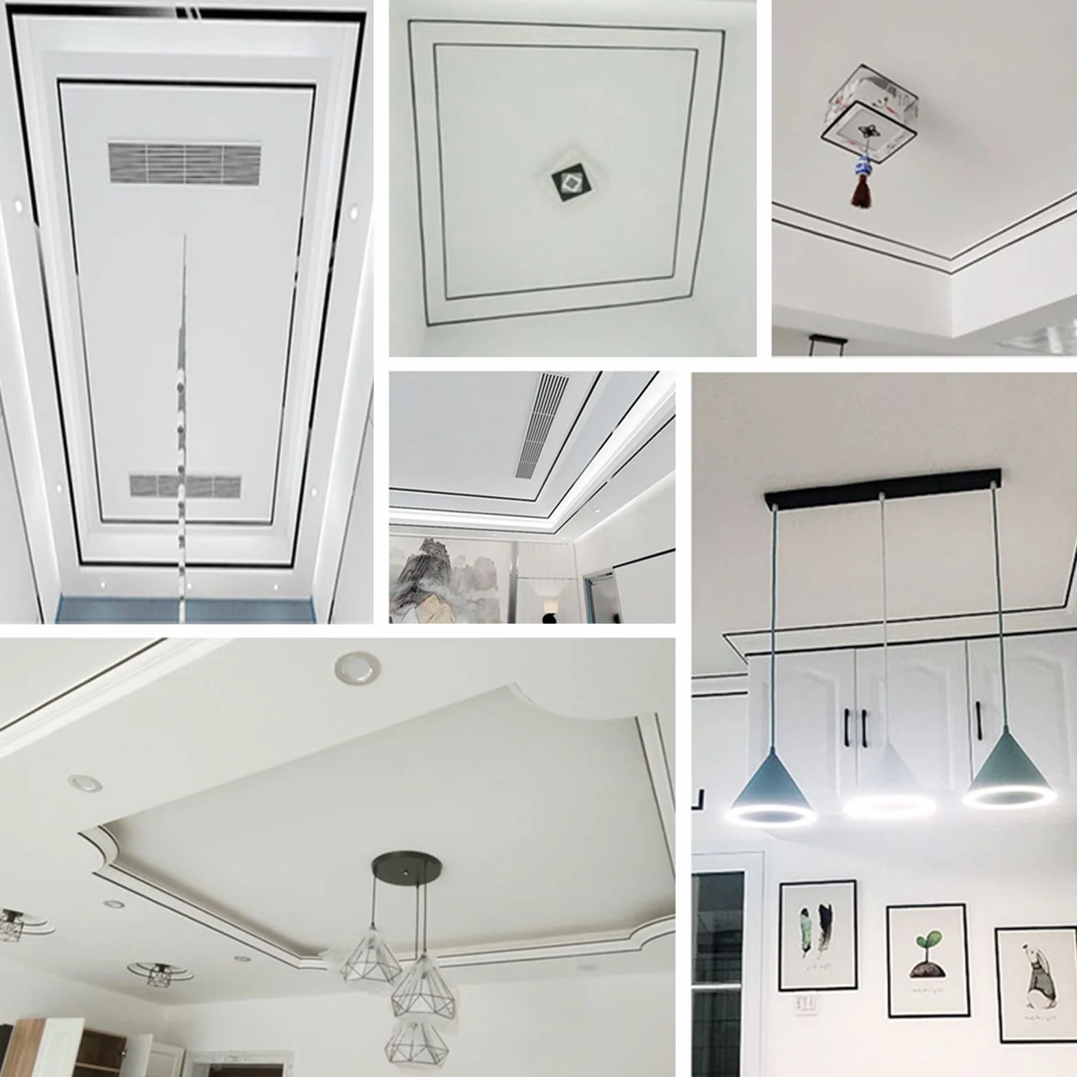 Trimold Czarne listwy wykończeniowe, odklej i przyklej, elastyczna konstrukcja lustrzanej obramowania, listwa krawędziowa do szafki podłogowej, 5 m x 0,66 cm