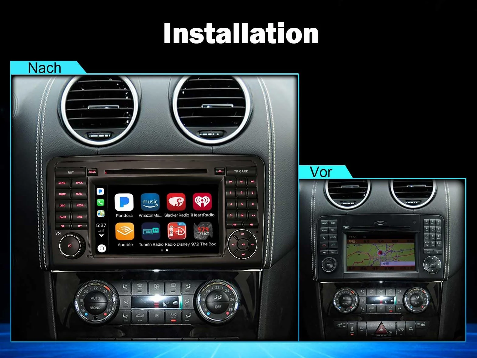 Erisin radio samochodowe Android 14 7-calowy ekran dotykowy 4GB+64GB GPS nawigacja bezprzewodowe CarPlay Android Auto DAB+ WiFi 4G Bluetooth 5.0 DSP