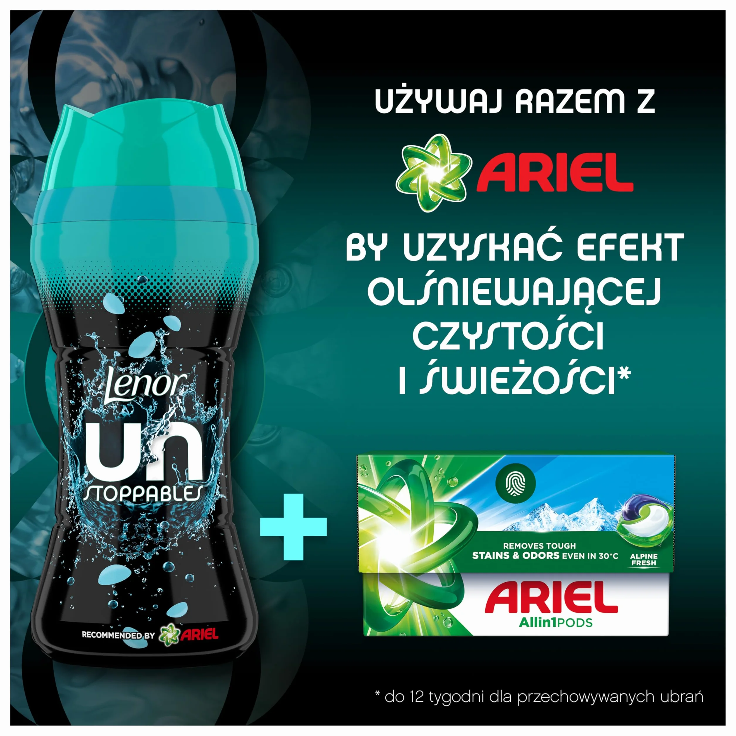 Lenor Unstoppables Fresh 195g, Perełki zapachowe zapewniają długotrwałą świeżość aż do kolejnego prania
