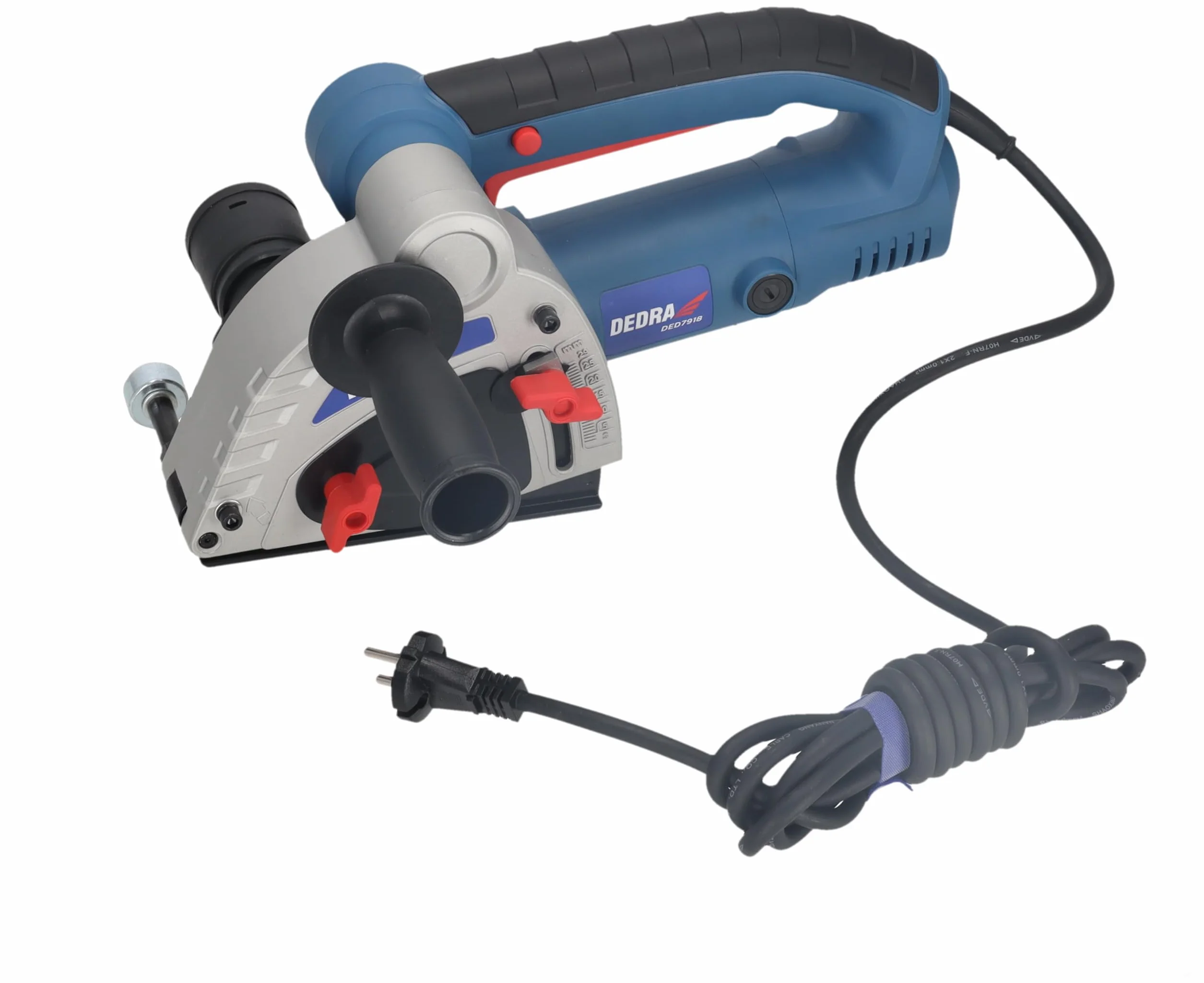 Bruzdownica 1500 W, tarcza tnąca Ø 125 mm 125 mm, DEDRA kabel 3 m, 8500 obr./min, wysoka wydajność, głębokość rowków od 8 mm do 30 mm, wzmocniona obudowa z tworzywa sztucznego