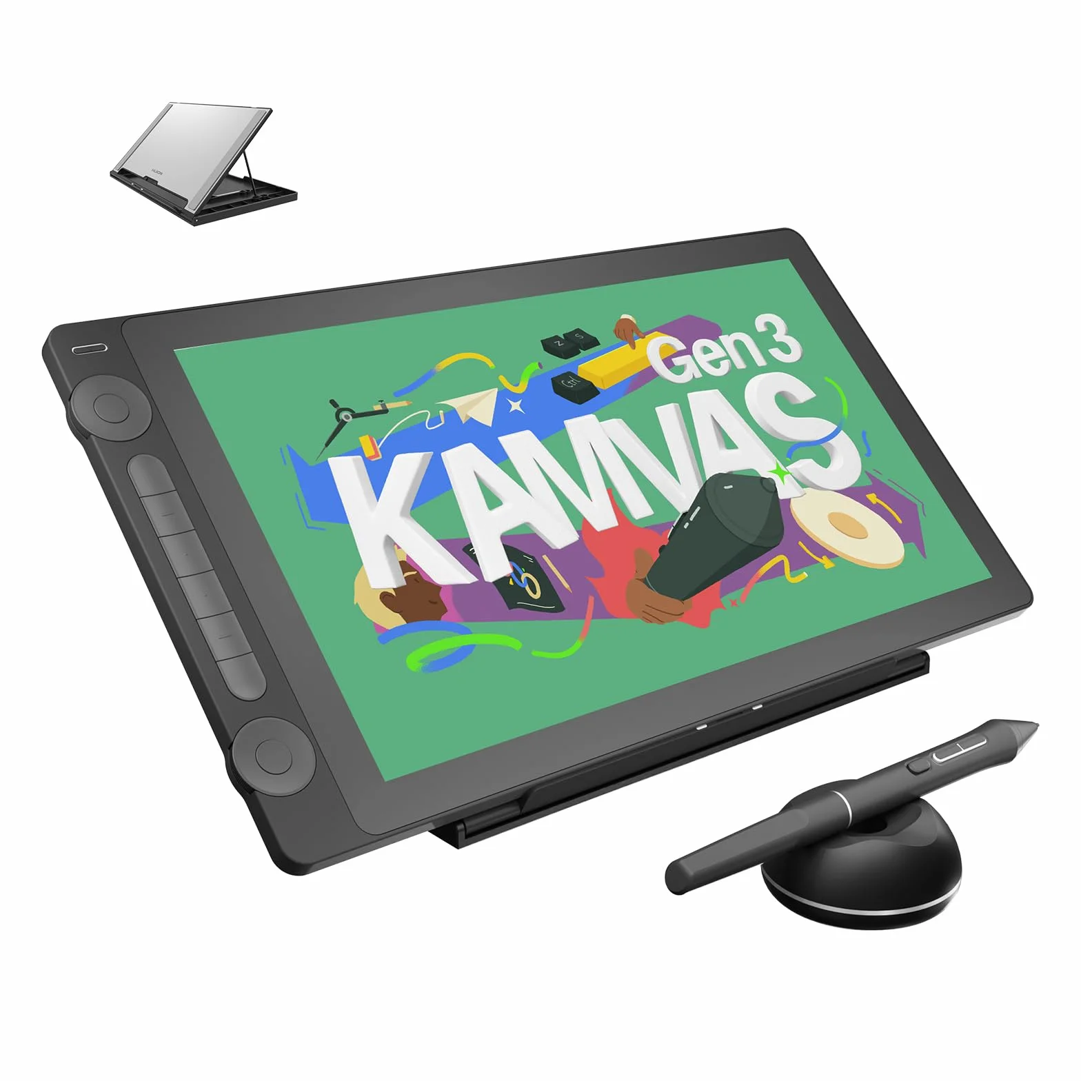 HUION KAMVAS 16 (Gen 3) Tablet graficzny z ekranem 15,8 cala 2,5K QHD 99% sRGB PenTech 4.0 16384 nacisku pióra