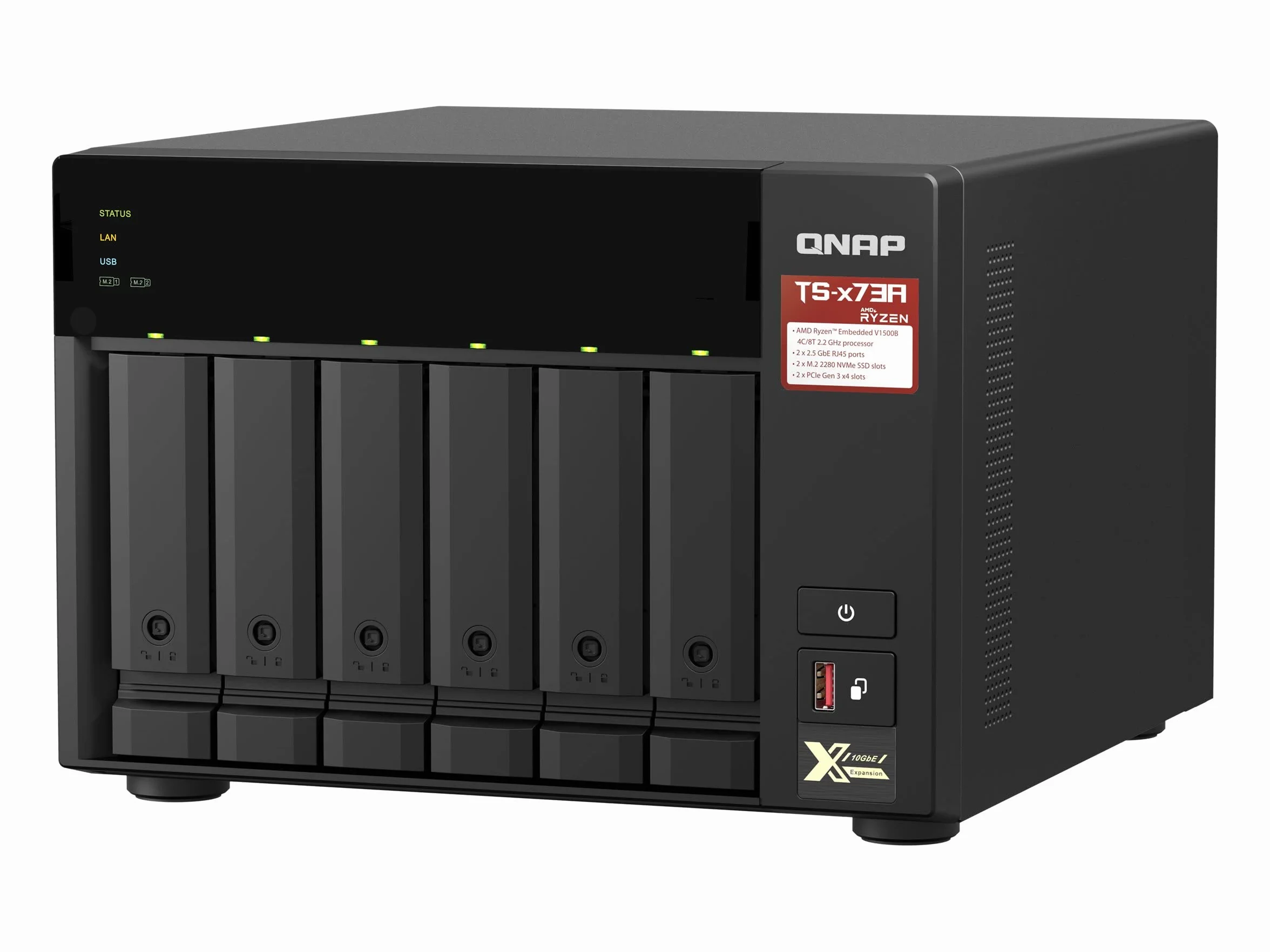 QNAP TS-673A-8G 6-kieszeniowy NAS, AMD Ryzen V1500B 4C/8T 2,2GHz
