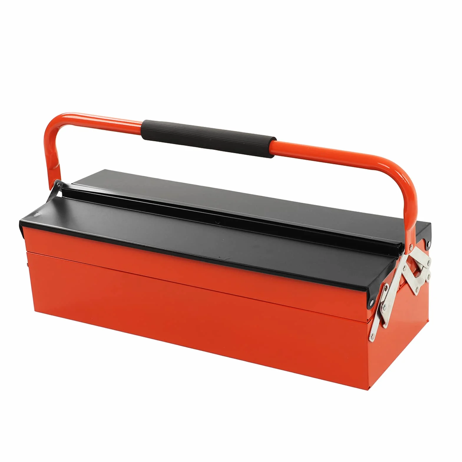 Wspornik do Przechowywania Narzędzi Blacha Walcowana na Zimno Składany Organizer na Narzędzia 2-warstwowa 3 Taca 530x200x147mm Pogrubiona Malowana Metalowa Obudowa do Warsztatu Garażowego