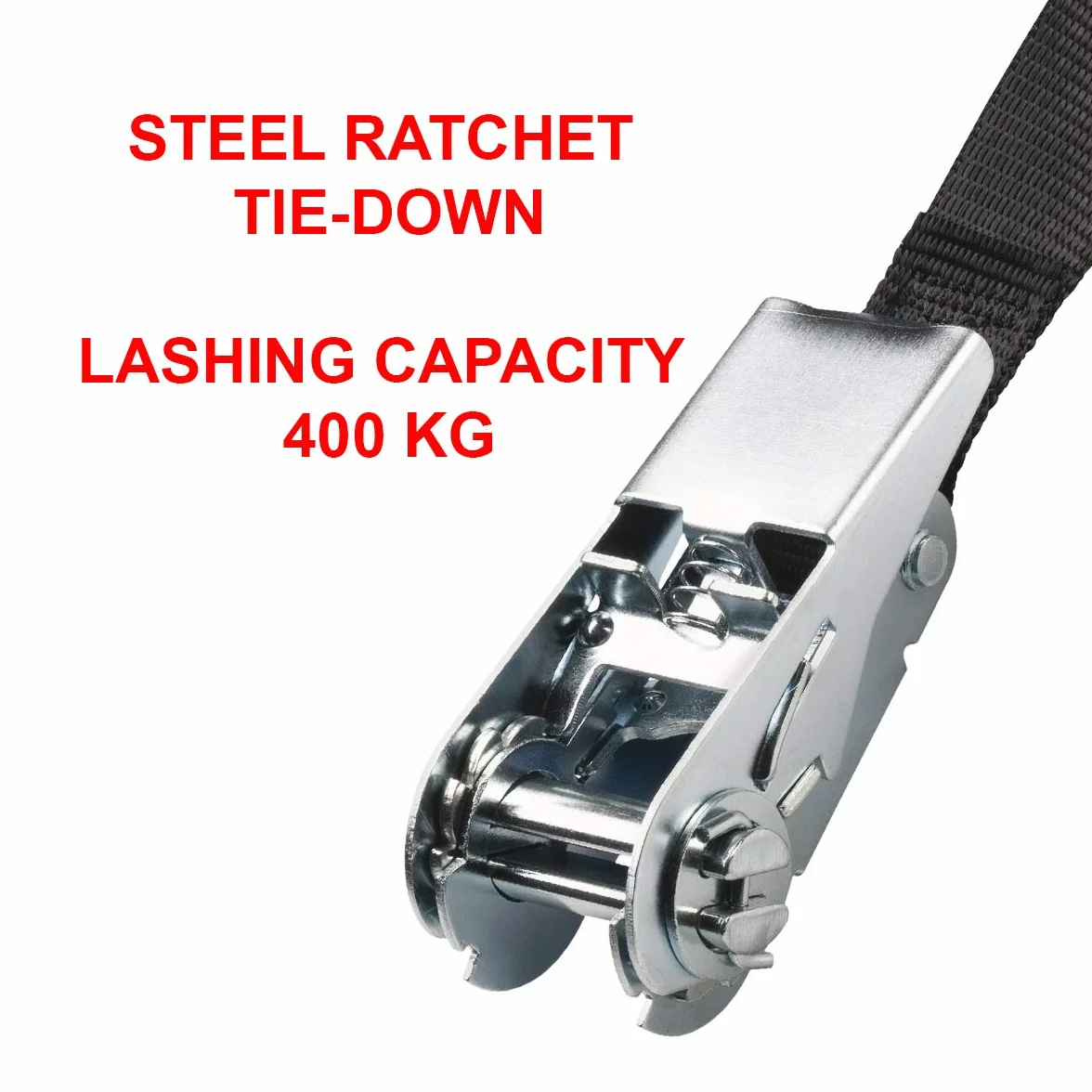 Master Lock 3223EURDAT certyfikowany pas mocujący z grzechotką, czarny, 2,5 m x 25 mm pasek