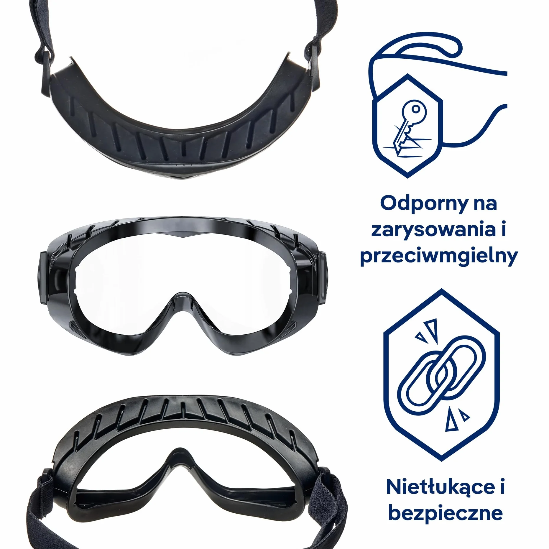 Dräger X-pect 4200 okulary ochronne bez zaparowania, okulary pełnowidzące, również dla osób noszących okulary, na plac budowy, laboratorium, warsztatu, odporne na zarysowania i pęknięcia szyby