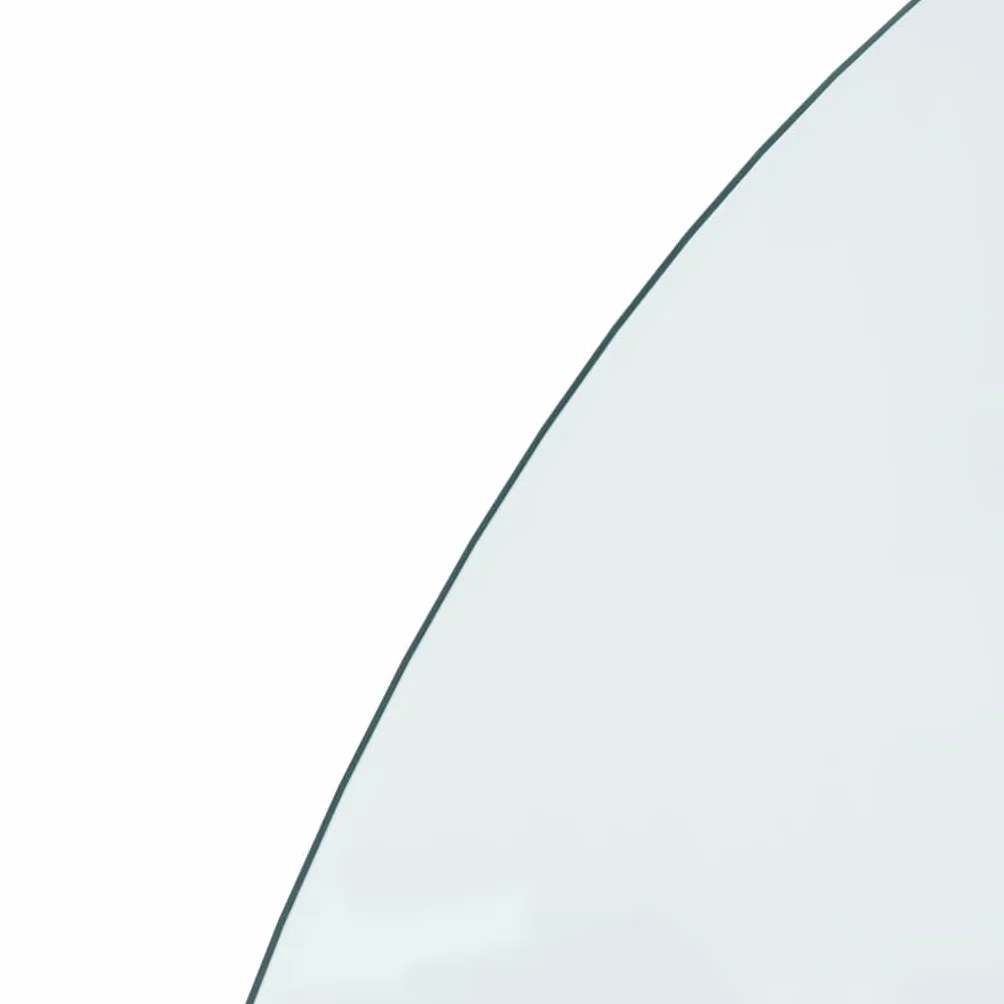 vidaXL Panel kominkowy, szklany, półokrągły, 1000x500 mm