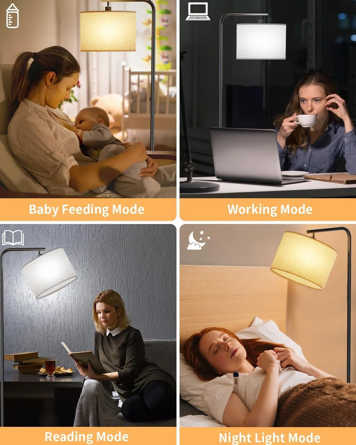 Lampa podłogowa do salonu, z pilotem zdalnego sterowania, lampa stojąca LED, 11 temperatur kolorowych, przyciemniana lampa stojąca do nauki, biura, hotelu