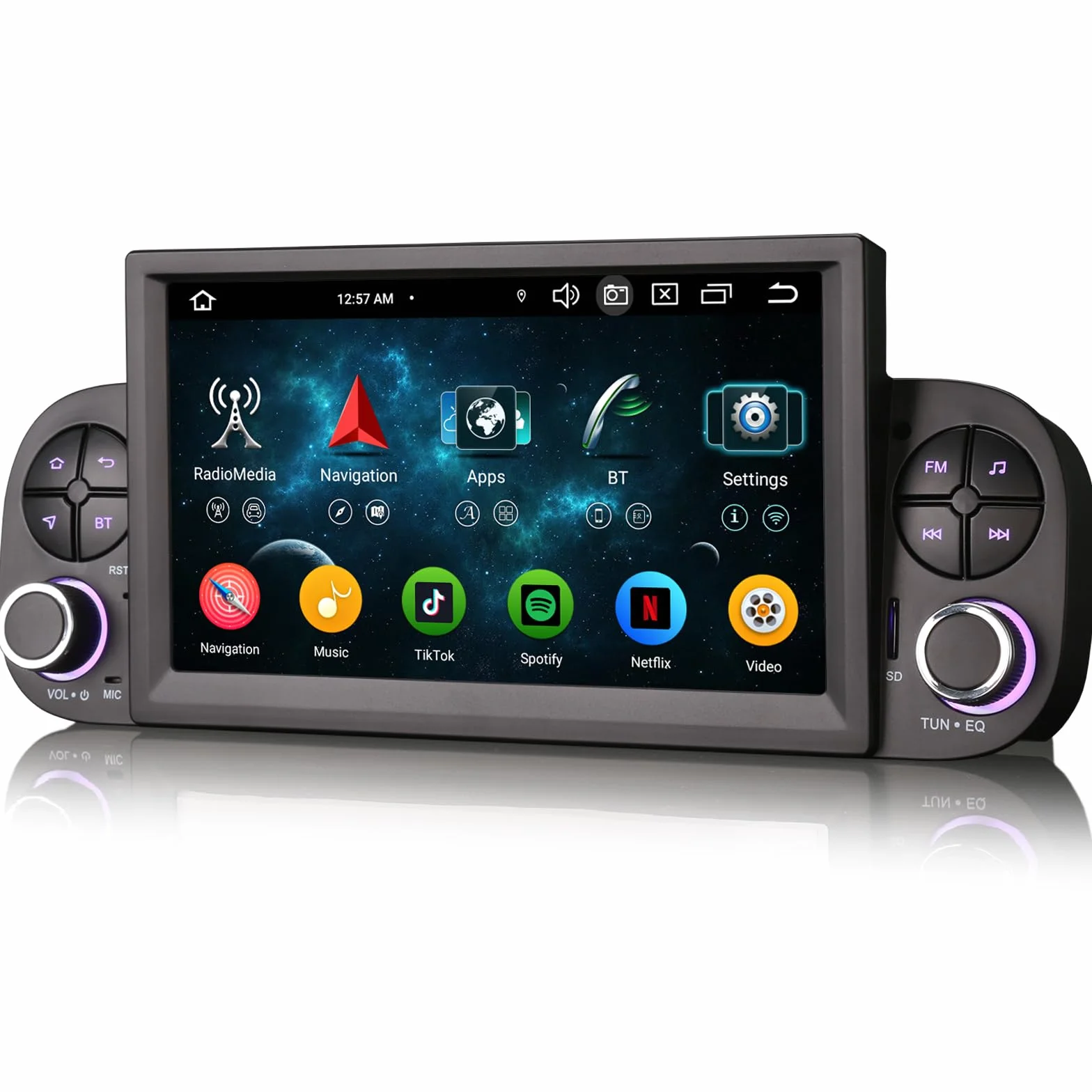 Radio Samochodowe 8-Rdzeniowy Android 14 IPS Ekran Dotykowy Bluetooth 5.0 Do FIAT Panda Bezprzewodowy Carplay