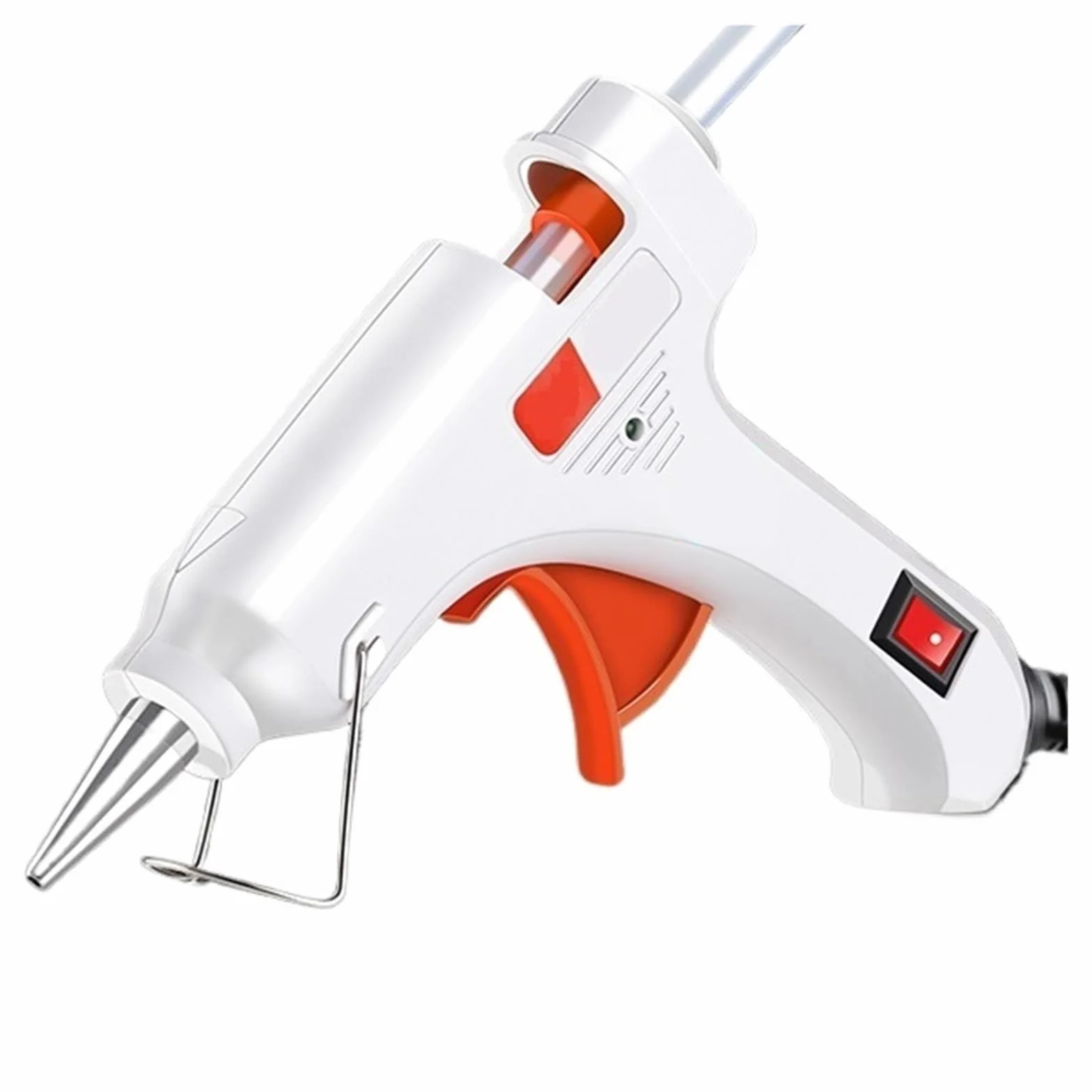 Pistolet Do Klejenia Na Gorąco 7 Mm Klej W Sztyfcie Mini Pistolety Przemysłowe Termo Narzędzie Pomiaru Temperatury Szybkie Nagrzewanie(White-01)