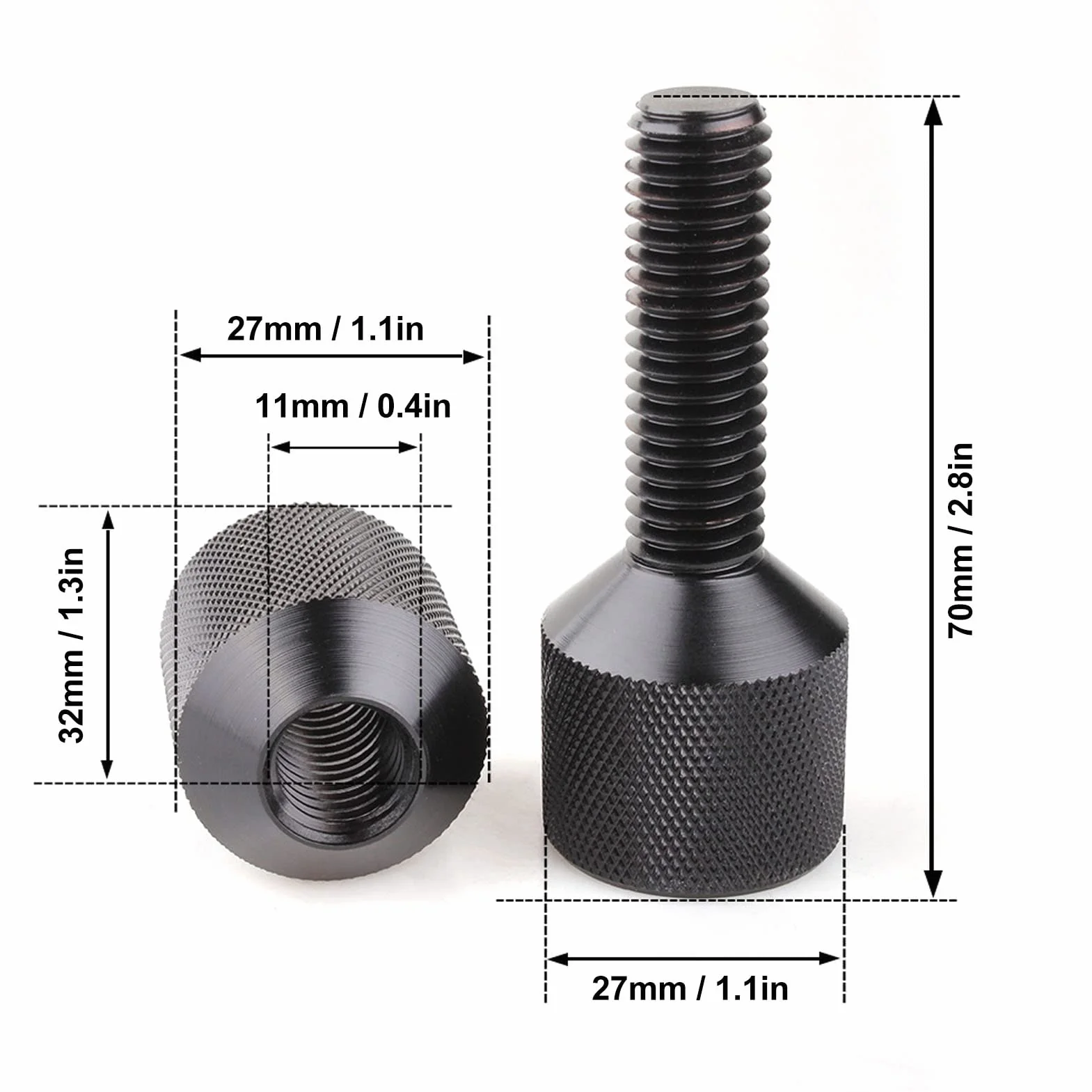 Zestaw 2 szt. Kołków 1-1/8in z 2 Otworami z Gwintem Aluminiowym 2-otworowym Kołnierzem do Ustawiania Kołków do Kołnierzy ASME 150LB od 1/2in-14 w