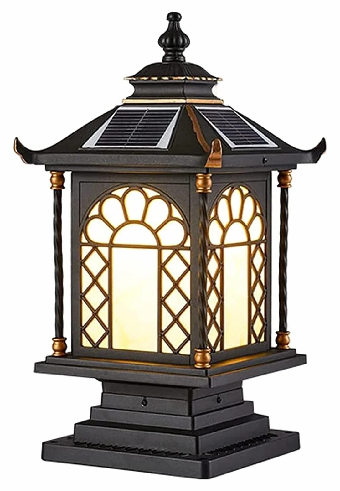 Lampy Zewnętrzne Na Słupach Oświetleniowych, Oświetlenie Dziedzińca, Lampa Solarna Na Słupku Ogrodzeniowym, Lampa Słupkowa, Lampa Bramowa, Lampa Zewnętrzna Na Zewnątrz, O(Wysokość: 45 Cm)
