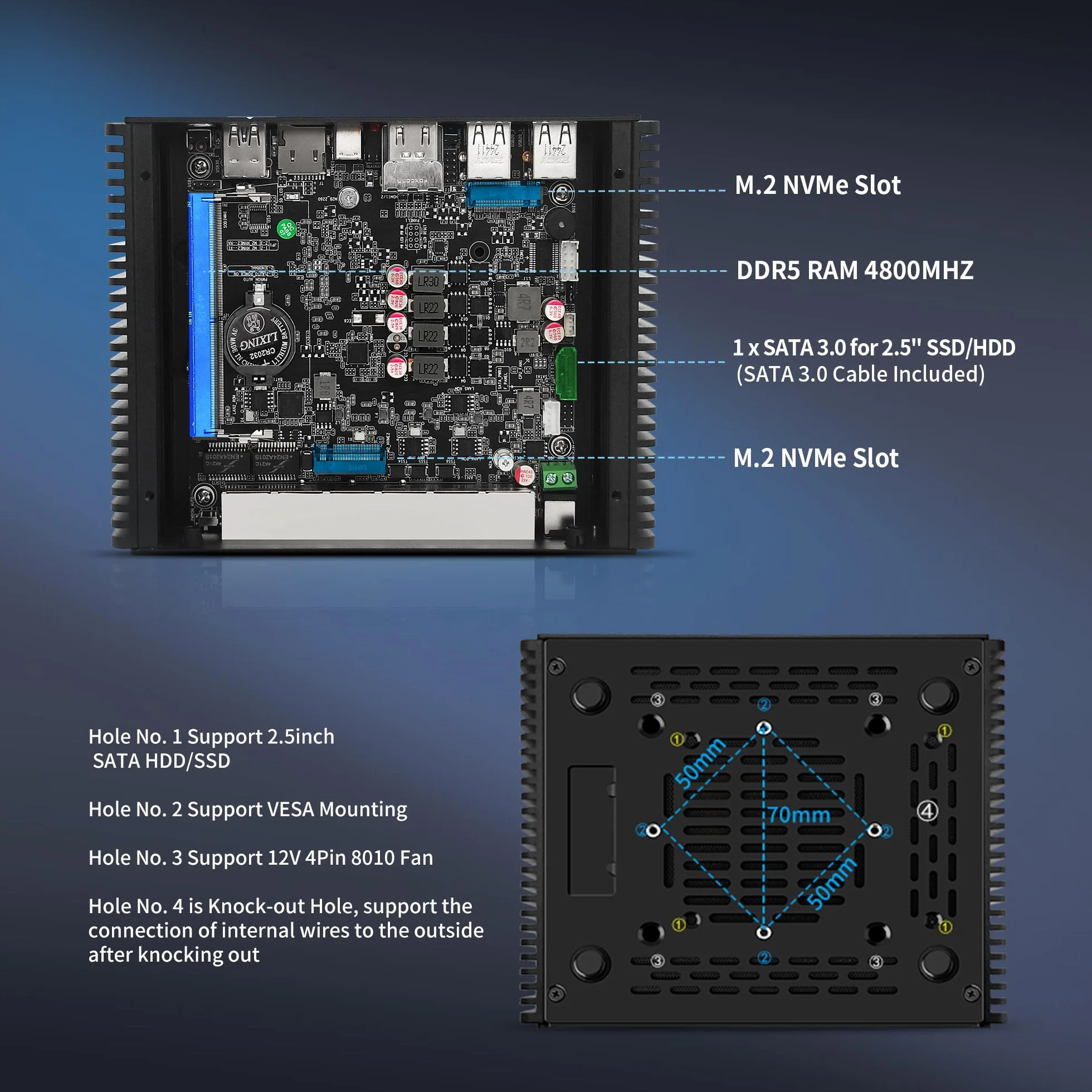 CWWK Mini PC N150 Firewall Appliance 6 Port i226-V 2.5GbE LAN Fanless Micro PC DDR5 8GB RAM 256GB NVMe SSD