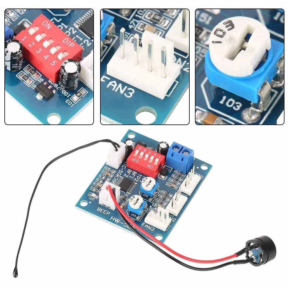 Moduł PWM Kontrolera Wentylatora 12V DC Sterownik Prędkości 4-Przewodowy