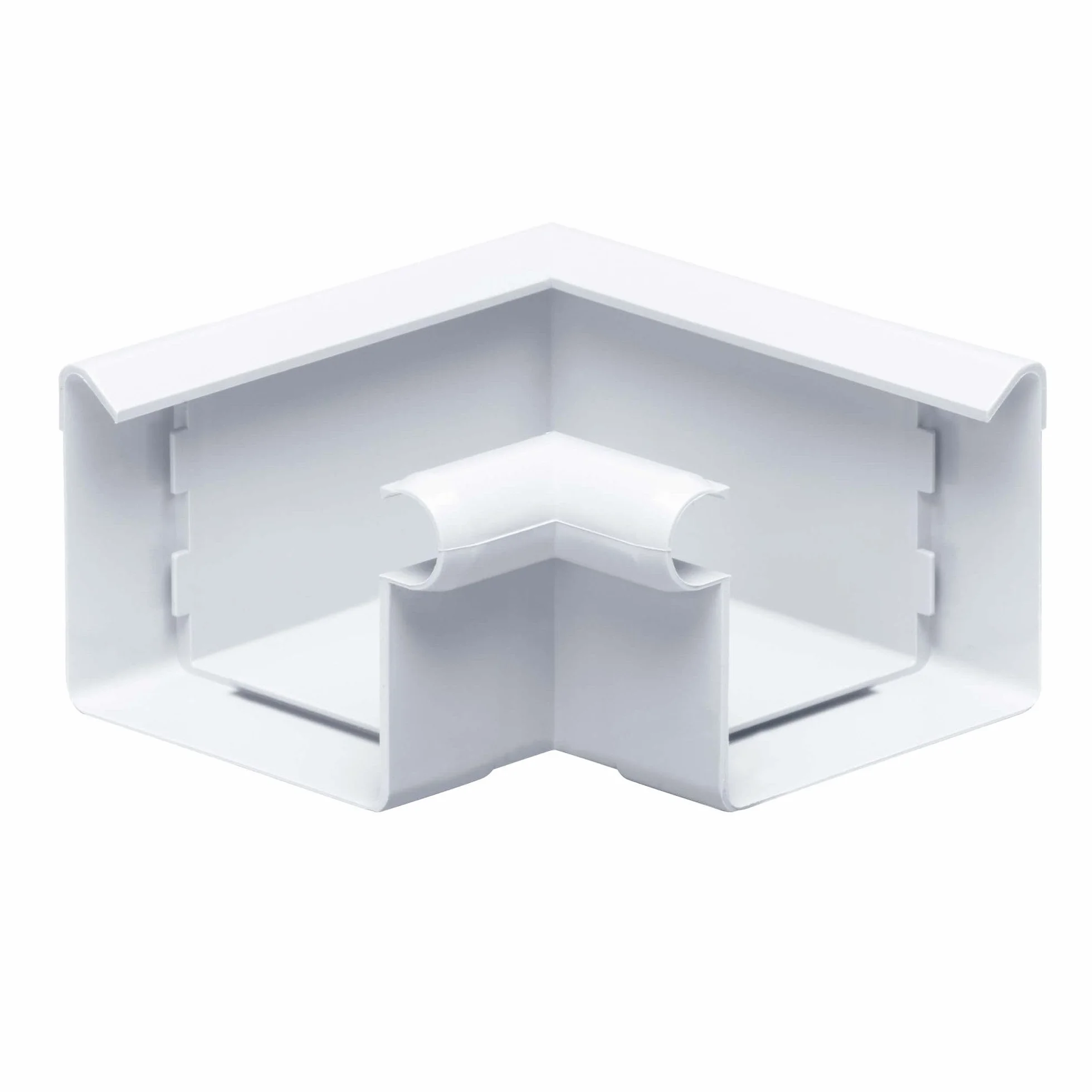 INEFA Kątownik rynnowy 90 stopni wewnętrzny w kształcie skrzynki, PVC 68mm biały wewnętrzny koralik, łącznik akcesoriów rynnowych,made in Germany