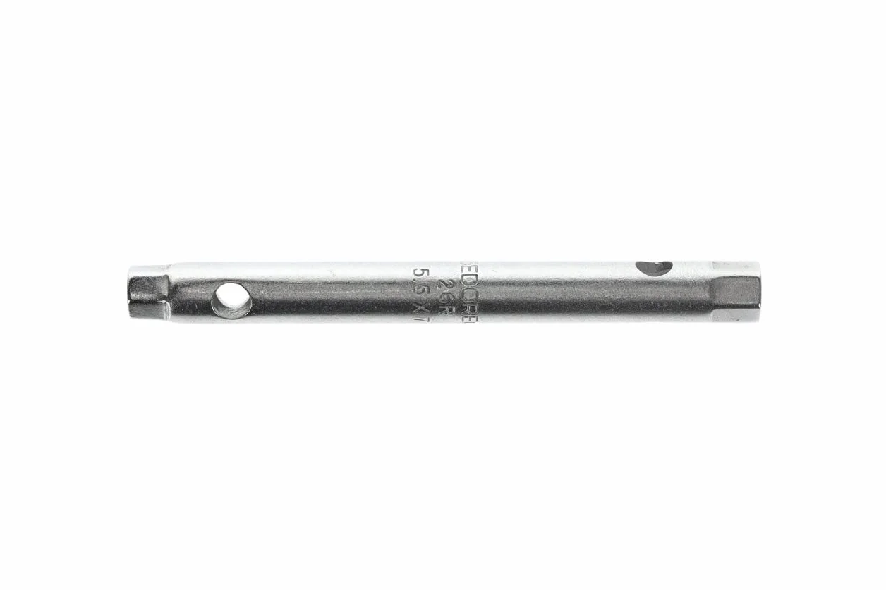 GEDORE Klucz nasadowy podwójny, 5,5 + 7 mm, 6-kątny, długość 105 mm, narzędzie do nakrętek samochodowych, 26 R 5,5 x 7, stal chromowana