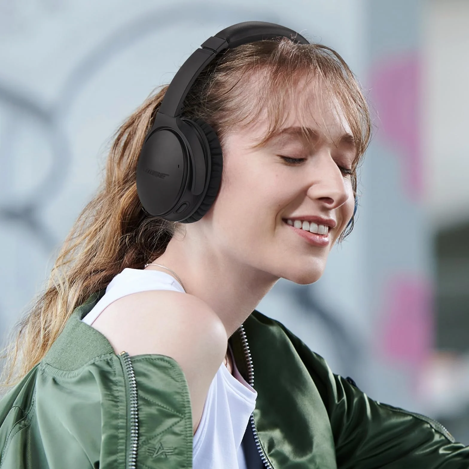 AK Zamienne nauszniki do słuchawek Bose QC35/QC15/QC25 do słuchawek Bose QC35/QC15/QC25 (czarne)
