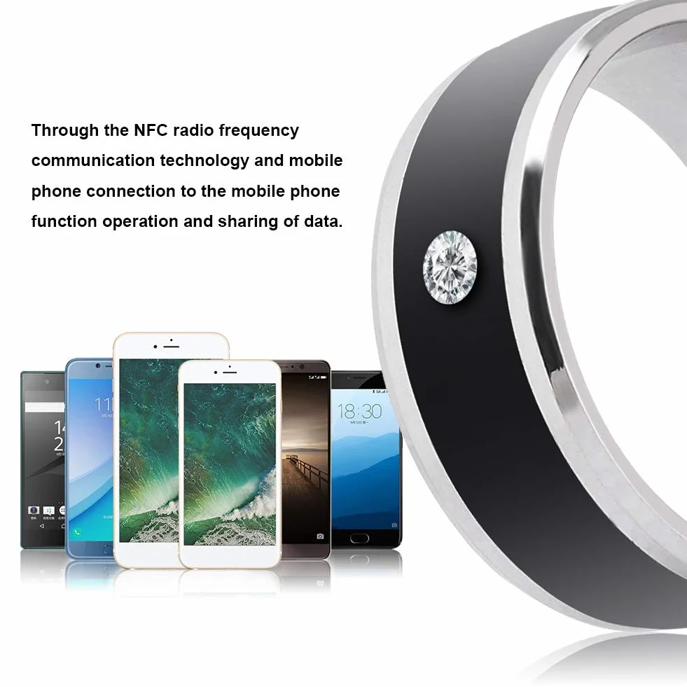 Smart Ring Universal Wasserdicht Keine Gebühr Wearable Device für Mobiltelefon Größe 8