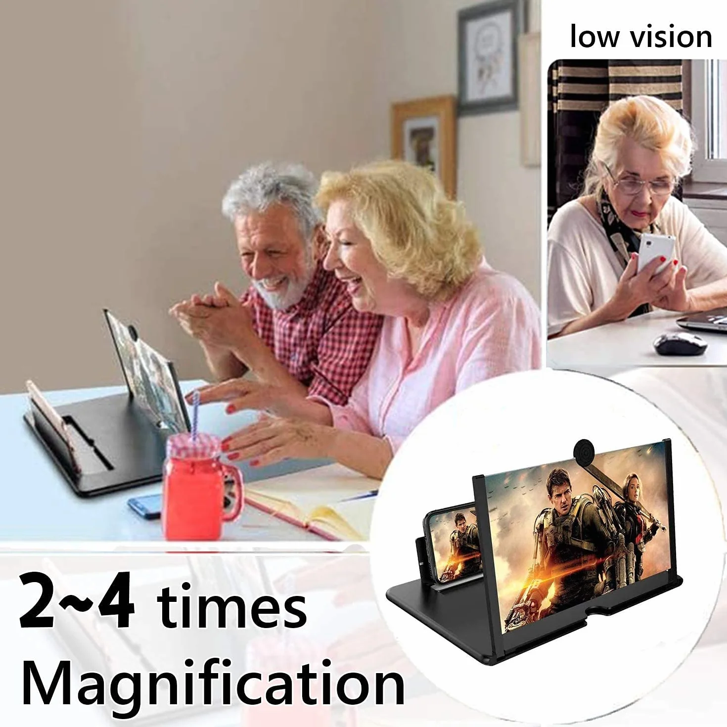 Lupa do telefonu komórkowego 3D HD, powiększenie ekranu telefonu komórkowego, używana w telefonach komórkowych do powiększenia ekranu, aby poprawić efekty filmowe, wideo i gry. Urodziny (14 cali,